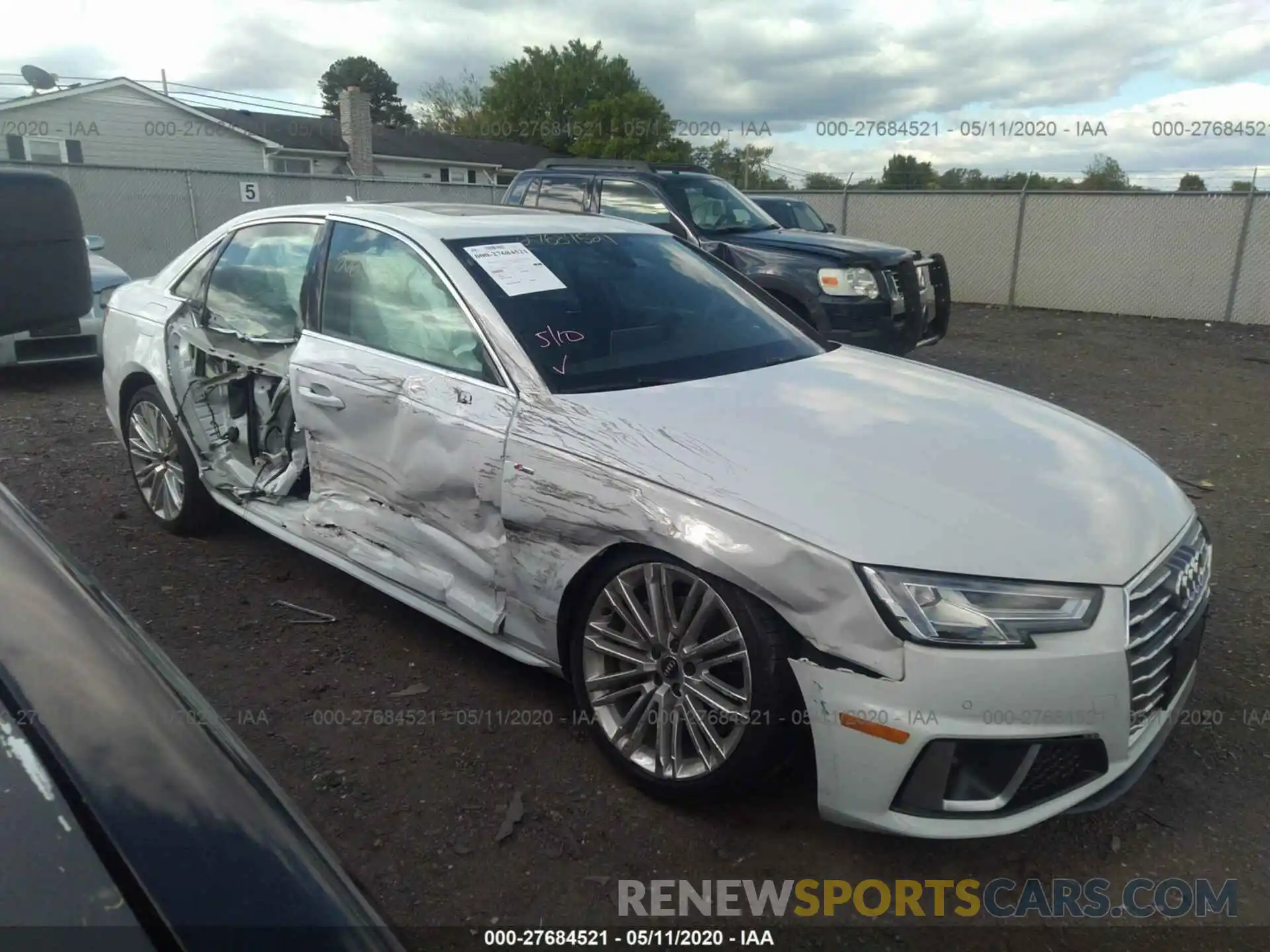 1 Photograph of a damaged car WAUENAF48KN018708 AUDI A4 2019