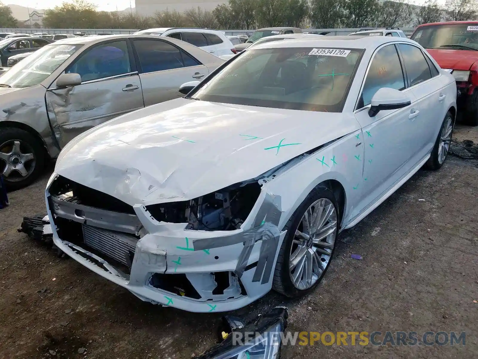 2 Photograph of a damaged car WAUENAF49KA007109 AUDI A4 2019