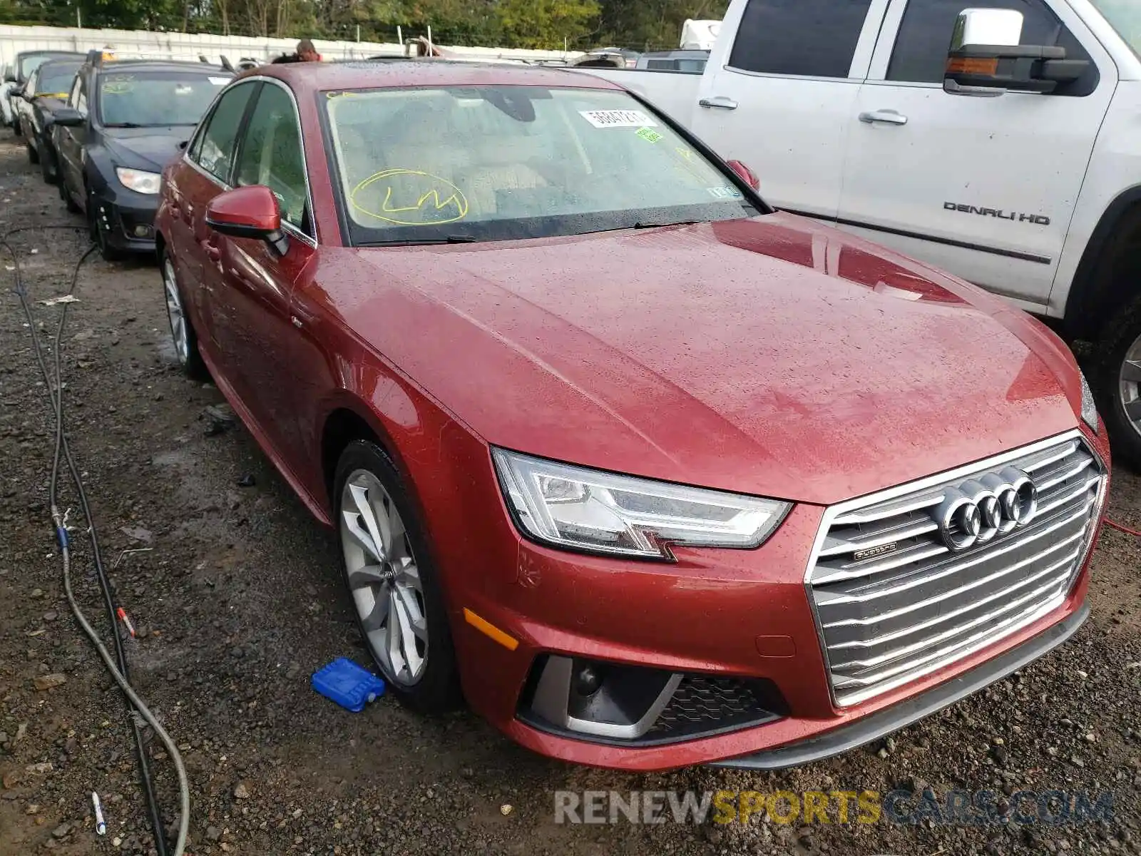 1 Photograph of a damaged car WAUENAF49KN019494 AUDI A4 2019