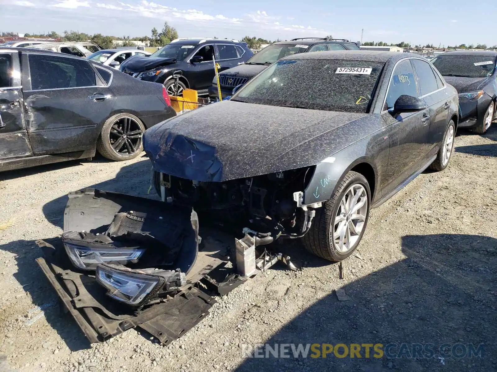 2 Photograph of a damaged car WAUENAF4XKA038899 AUDI A4 2019