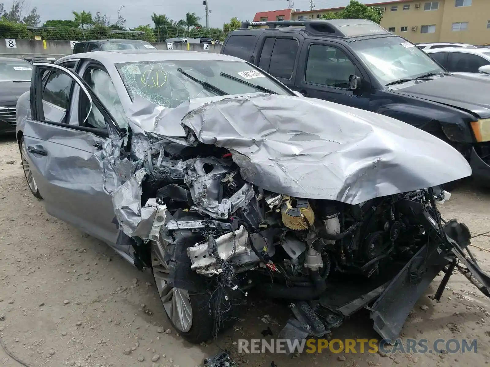 1 Photograph of a damaged car WAUENAF4XKN001358 AUDI A4 2019