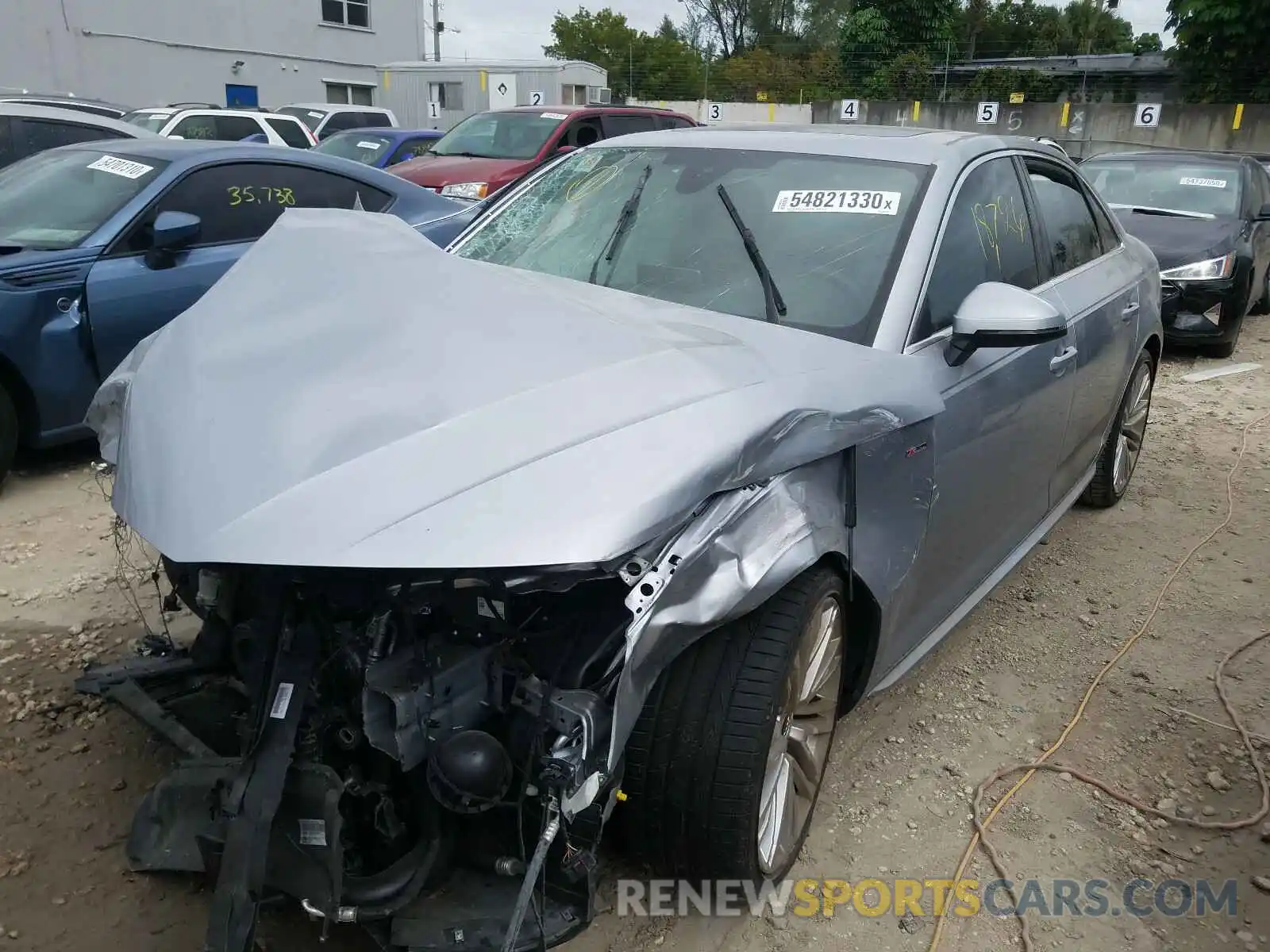 2 Photograph of a damaged car WAUENAF4XKN001358 AUDI A4 2019