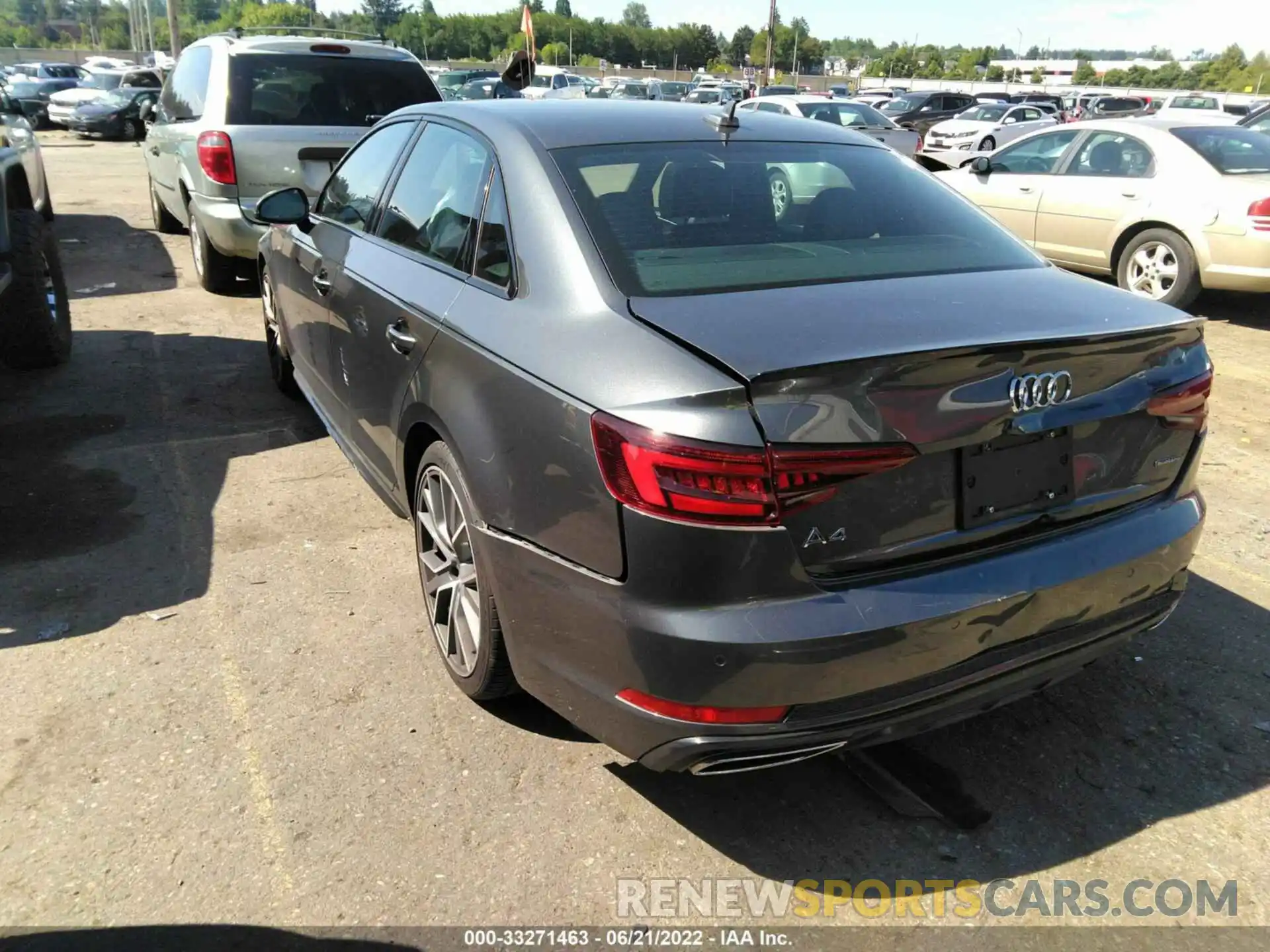 3 Photograph of a damaged car WAUFNAF48KA011334 AUDI A4 2019