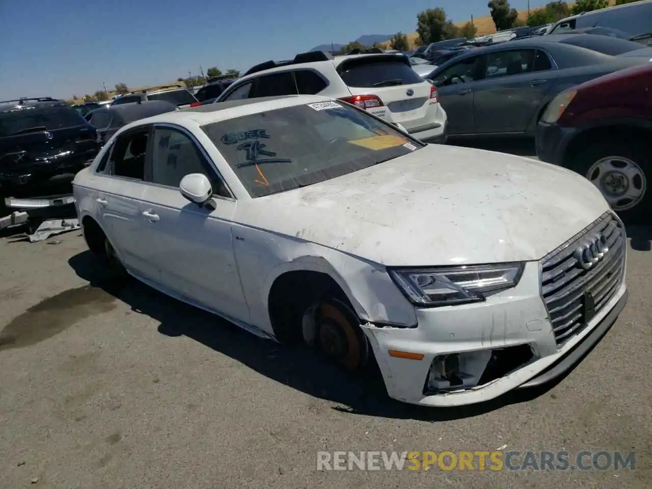 1 Photograph of a damaged car WAUFNAF48KA066639 AUDI A4 2019