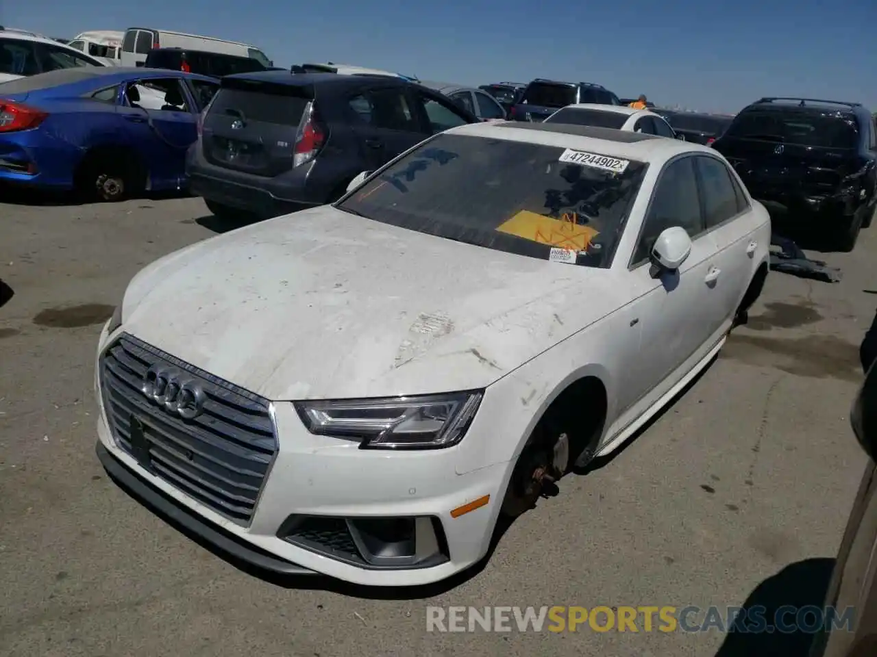 2 Photograph of a damaged car WAUFNAF48KA066639 AUDI A4 2019