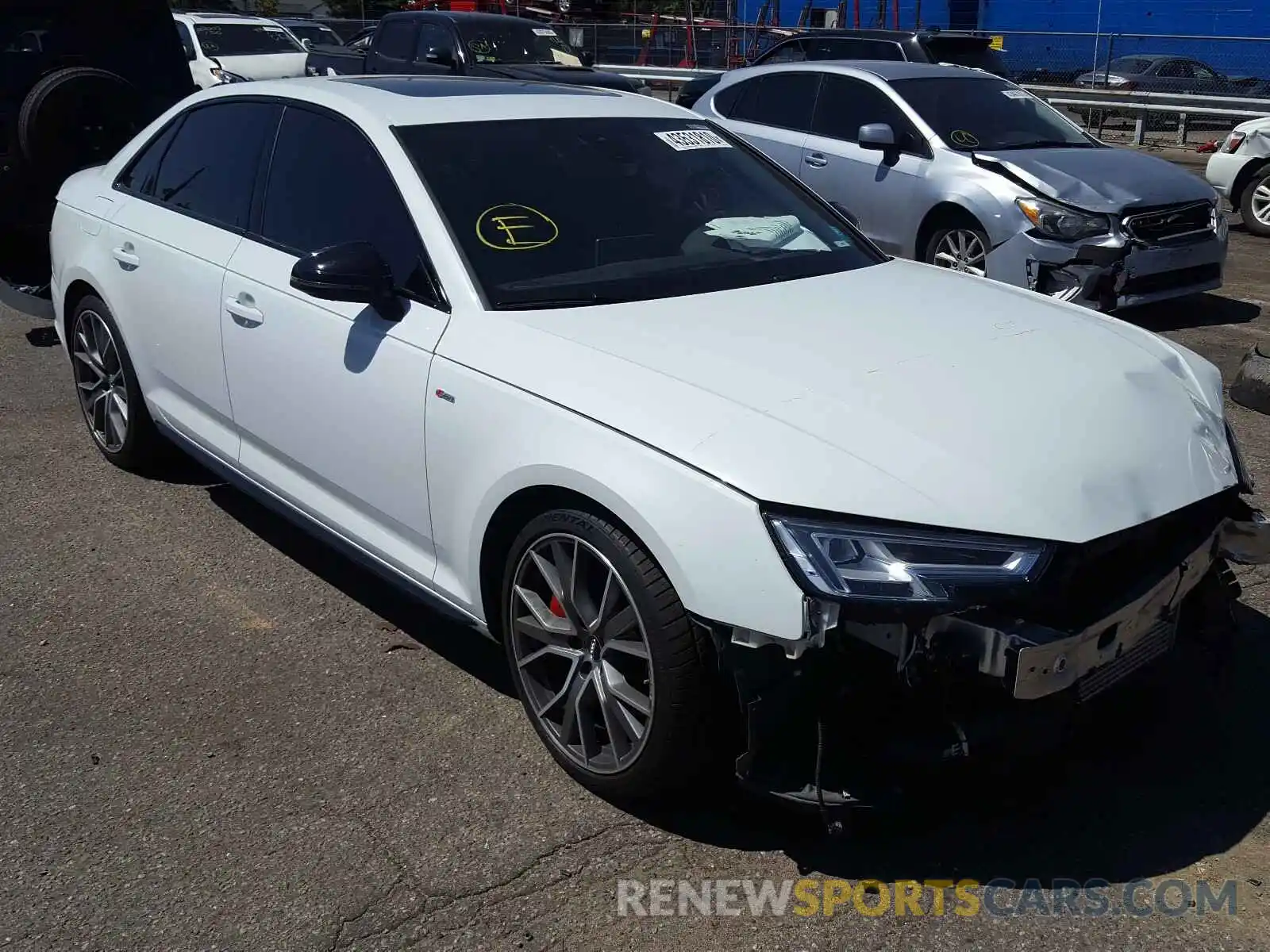 1 Photograph of a damaged car WAUFNBF45KN016375 AUDI A4 2019