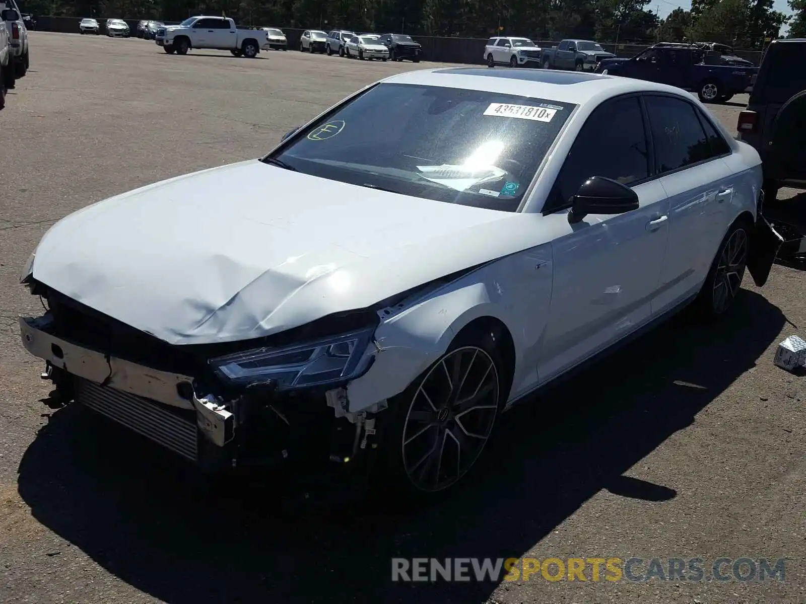 2 Photograph of a damaged car WAUFNBF45KN016375 AUDI A4 2019