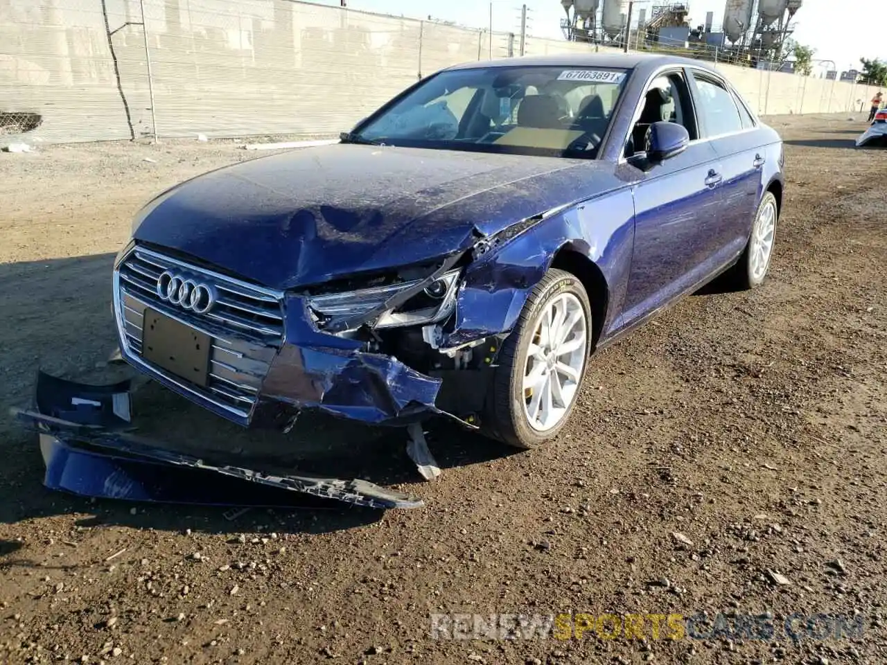 2 Photograph of a damaged car WAUGMAF40KN008234 AUDI A4 2019