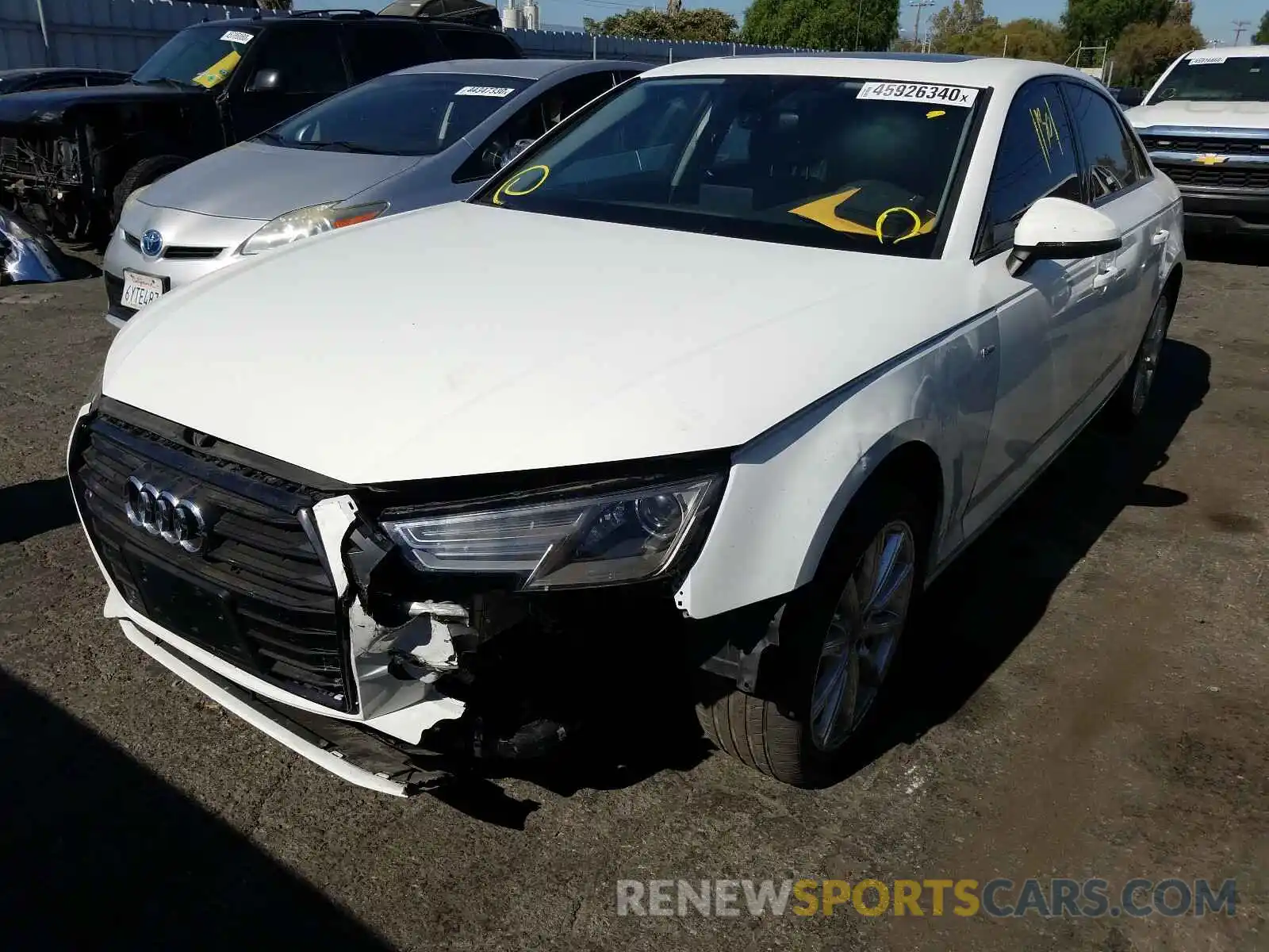 2 Photograph of a damaged car WAUGMAF43KN017557 AUDI A4 2019