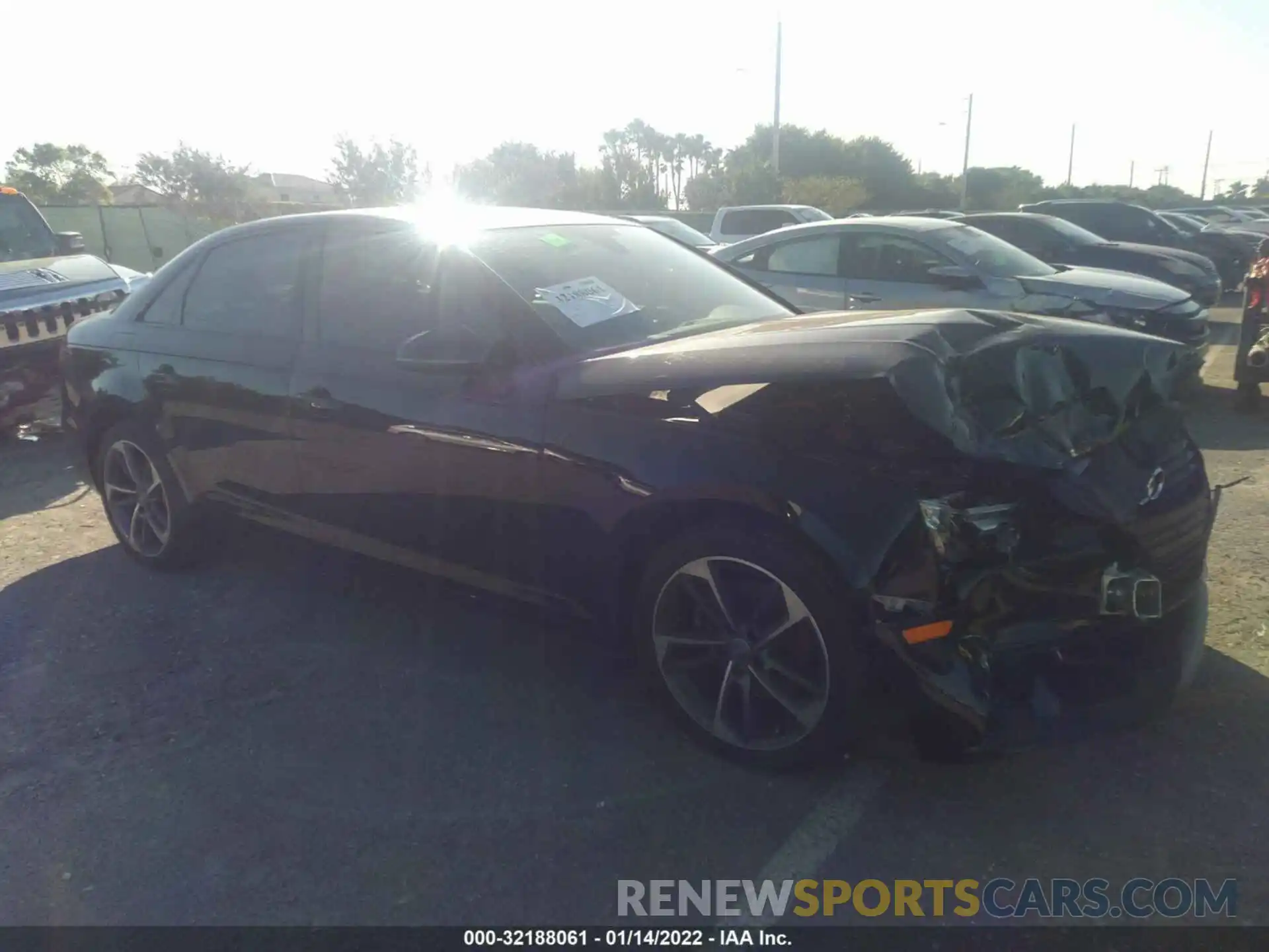 1 Photograph of a damaged car WAUGMAF43KN021298 AUDI A4 2019