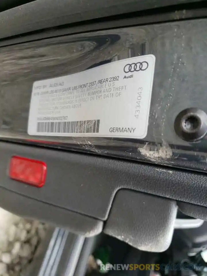 10 Photograph of a damaged car WAUGMAF45KN002767 AUDI A4 2019