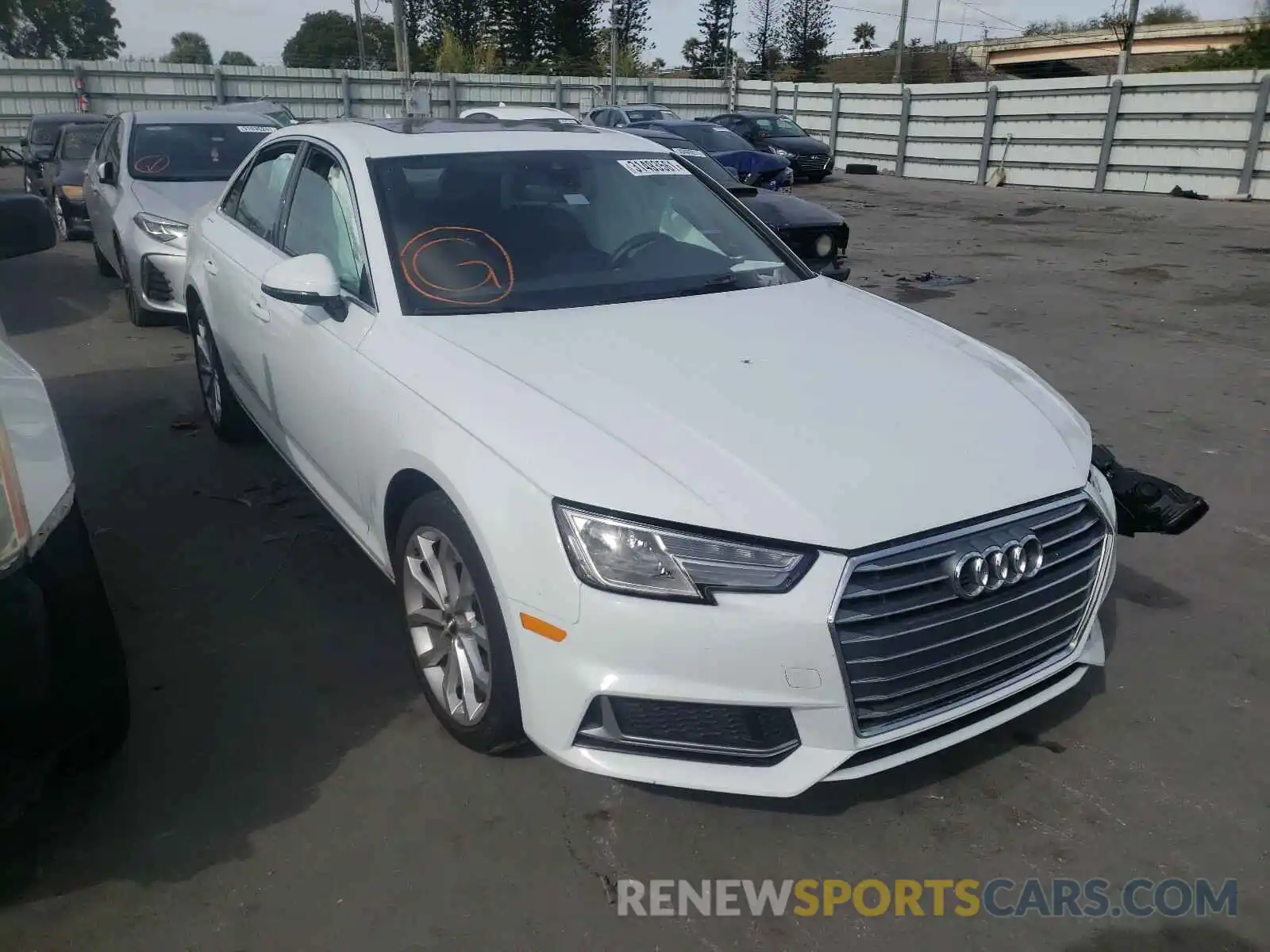 1 Photograph of a damaged car WAUGMAF45KN010285 AUDI A4 2019