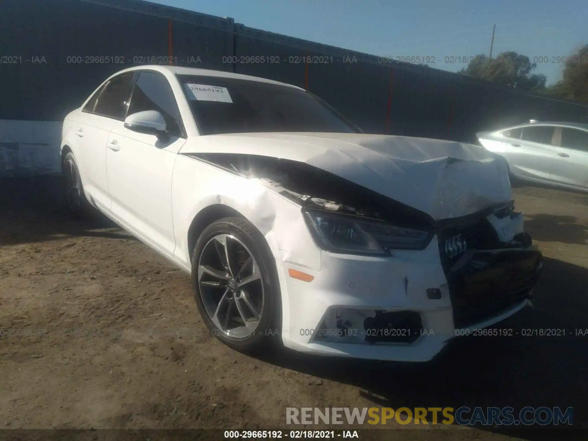 1 Photograph of a damaged car WAUGMAF46KN020971 AUDI A4 2019