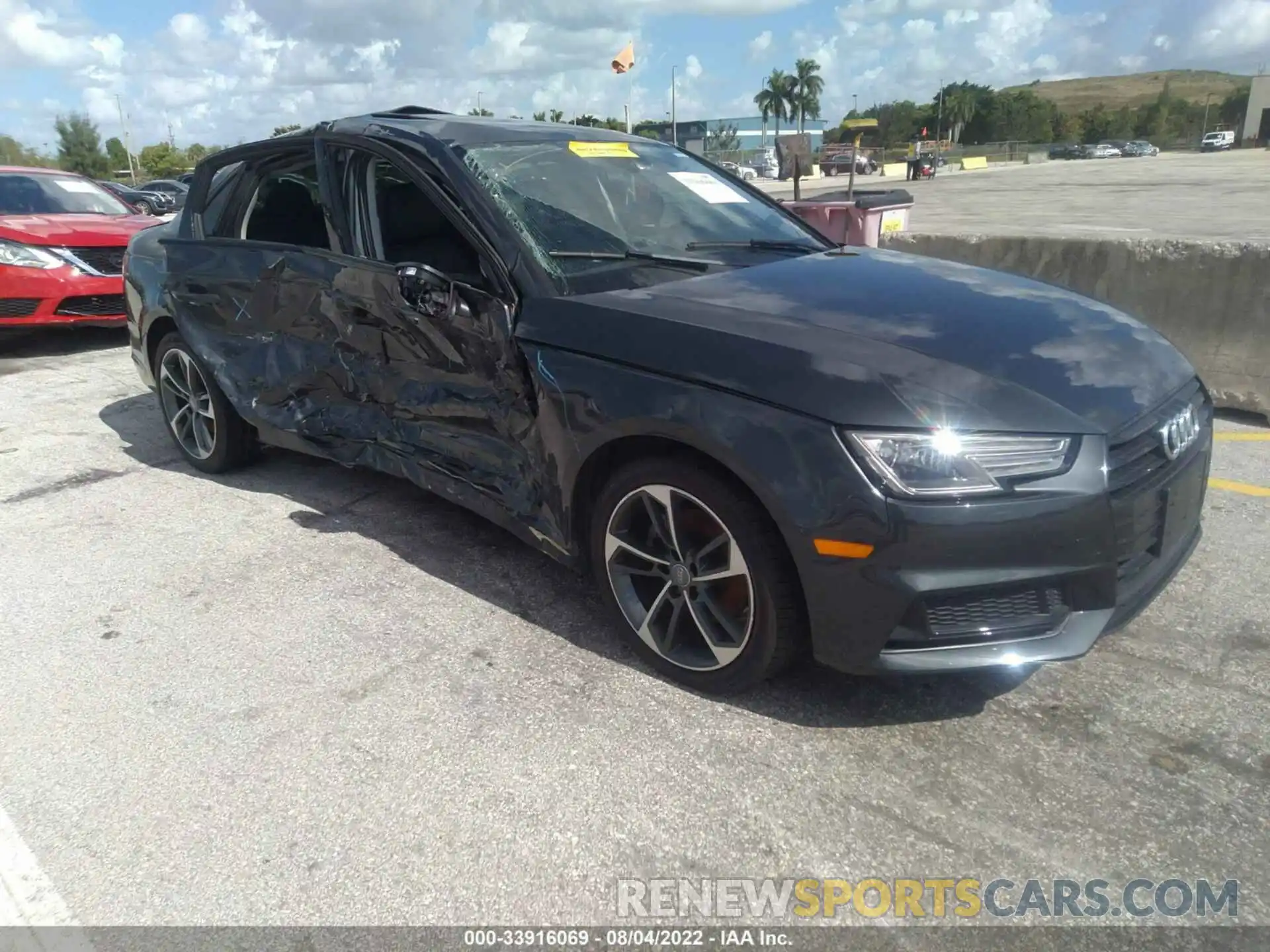 1 Photograph of a damaged car WAUGMAF48KN020440 AUDI A4 2019