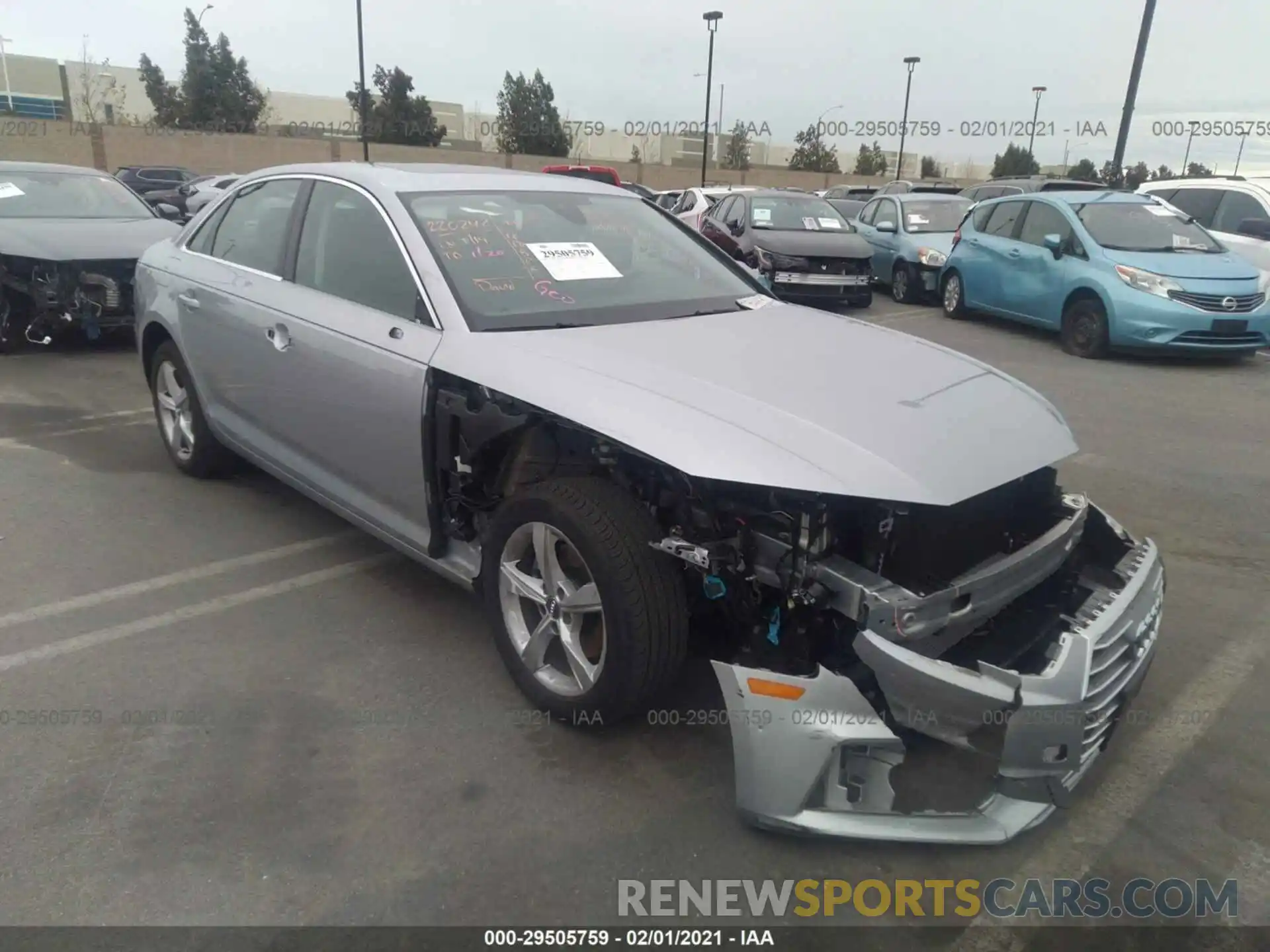 1 Photograph of a damaged car WAUGMAF49KA011656 AUDI A4 2019