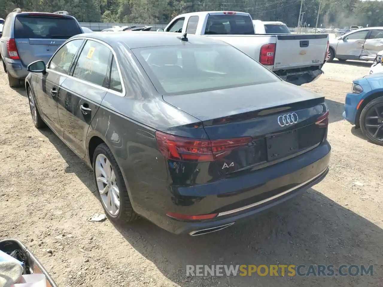 3 Photograph of a damaged car WAUHMAF42KN004884 AUDI A4 2019