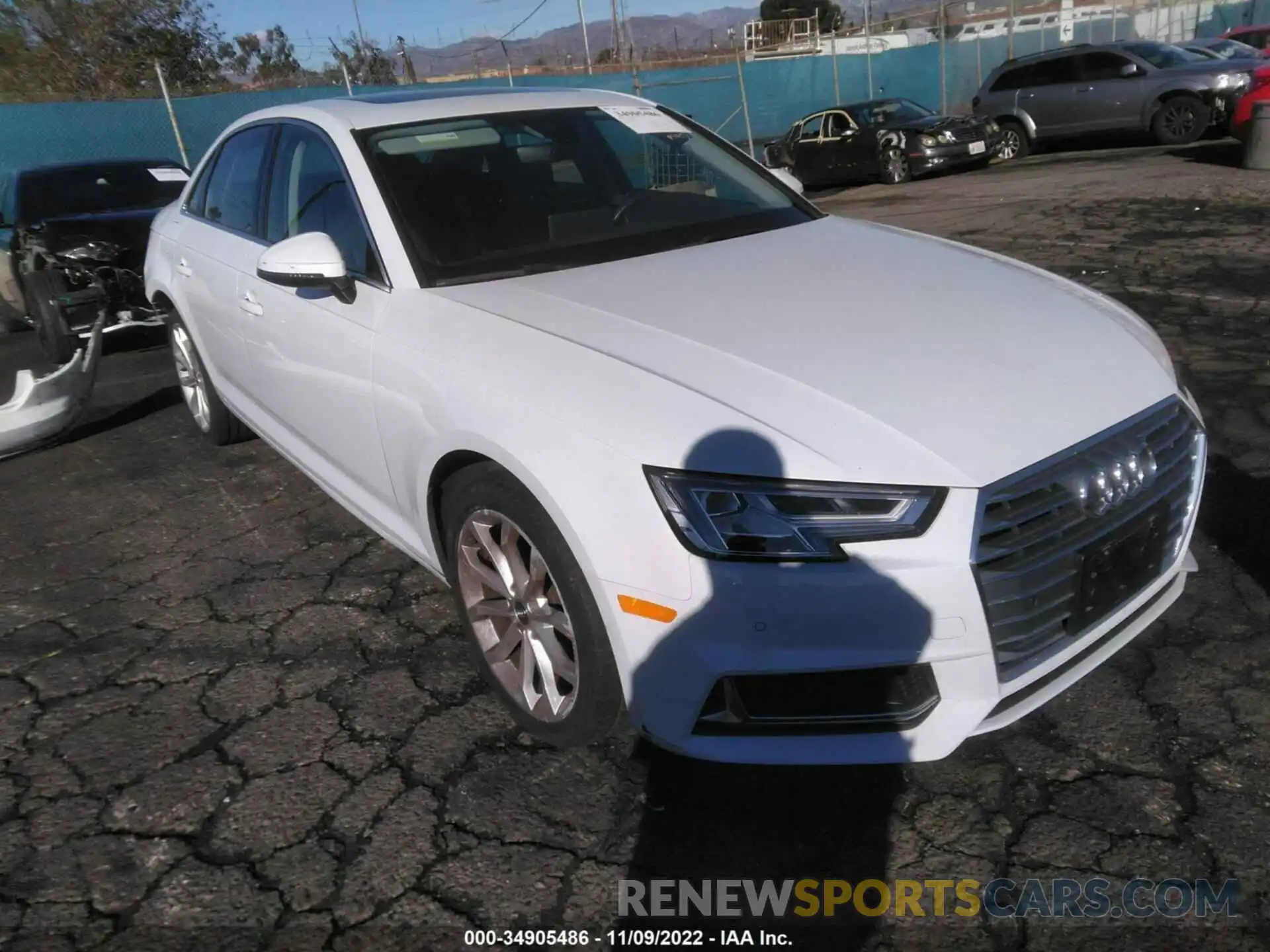 1 Photograph of a damaged car WAUHMAF47KA033238 AUDI A4 2019