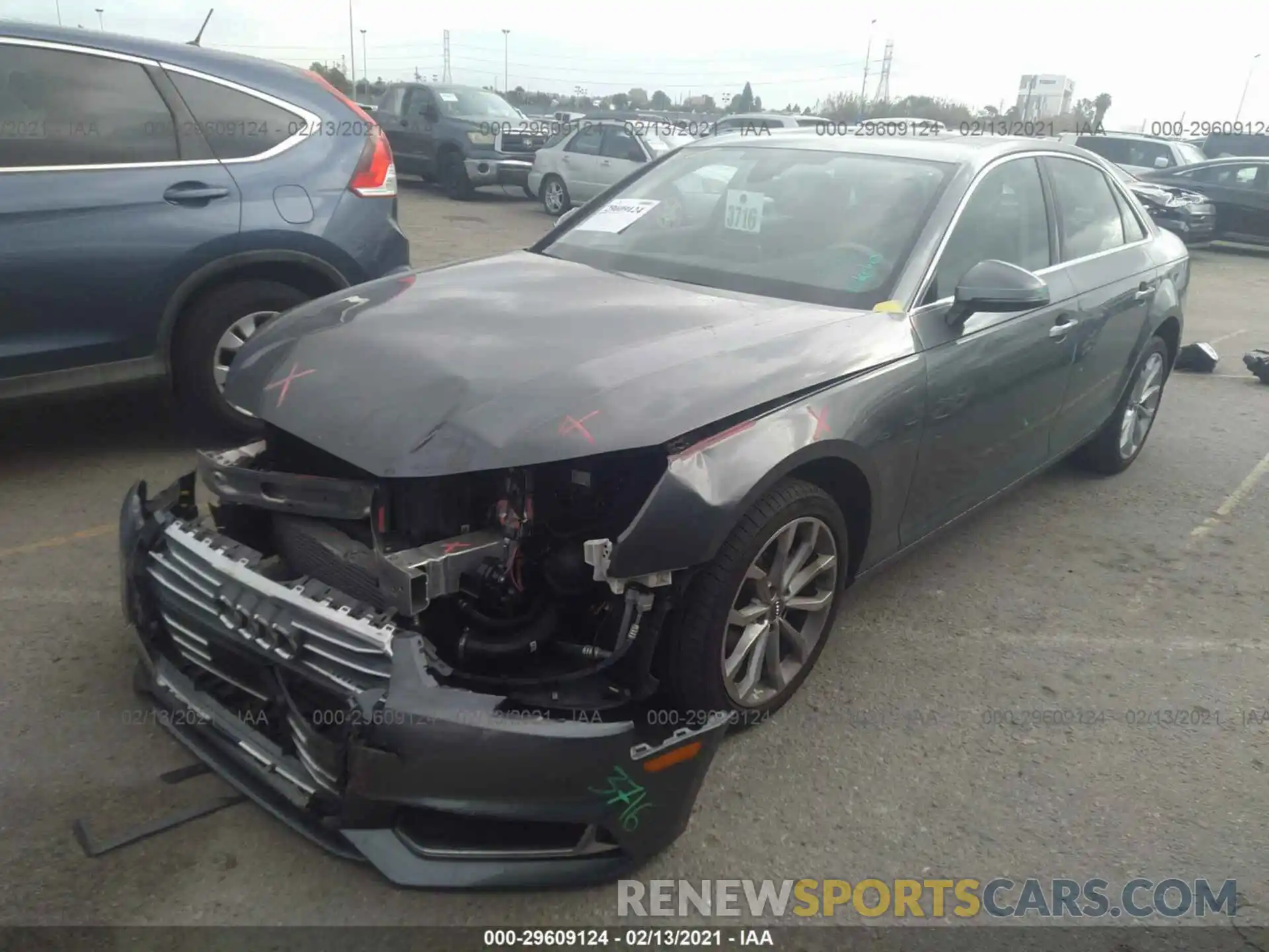 2 Photograph of a damaged car WAUHMAF49KA098186 AUDI A4 2019