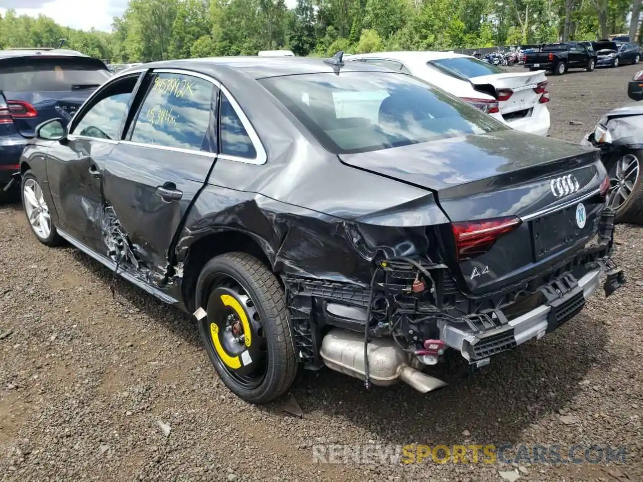 3 Photograph of a damaged car WAUDNAF40LA073528 AUDI A4 2020