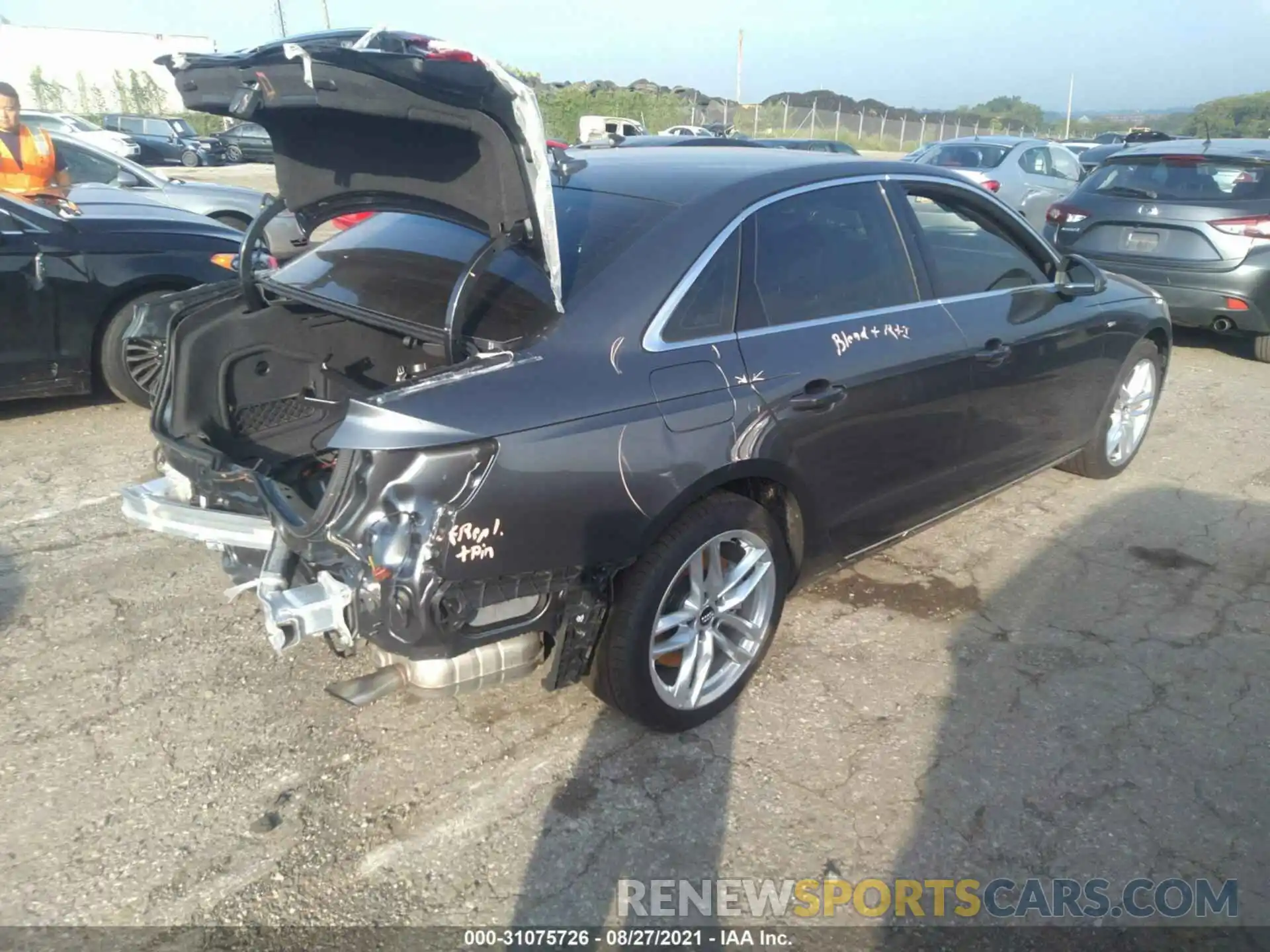 4 Photograph of a damaged car WAUDNAF40LN010695 AUDI A4 2020