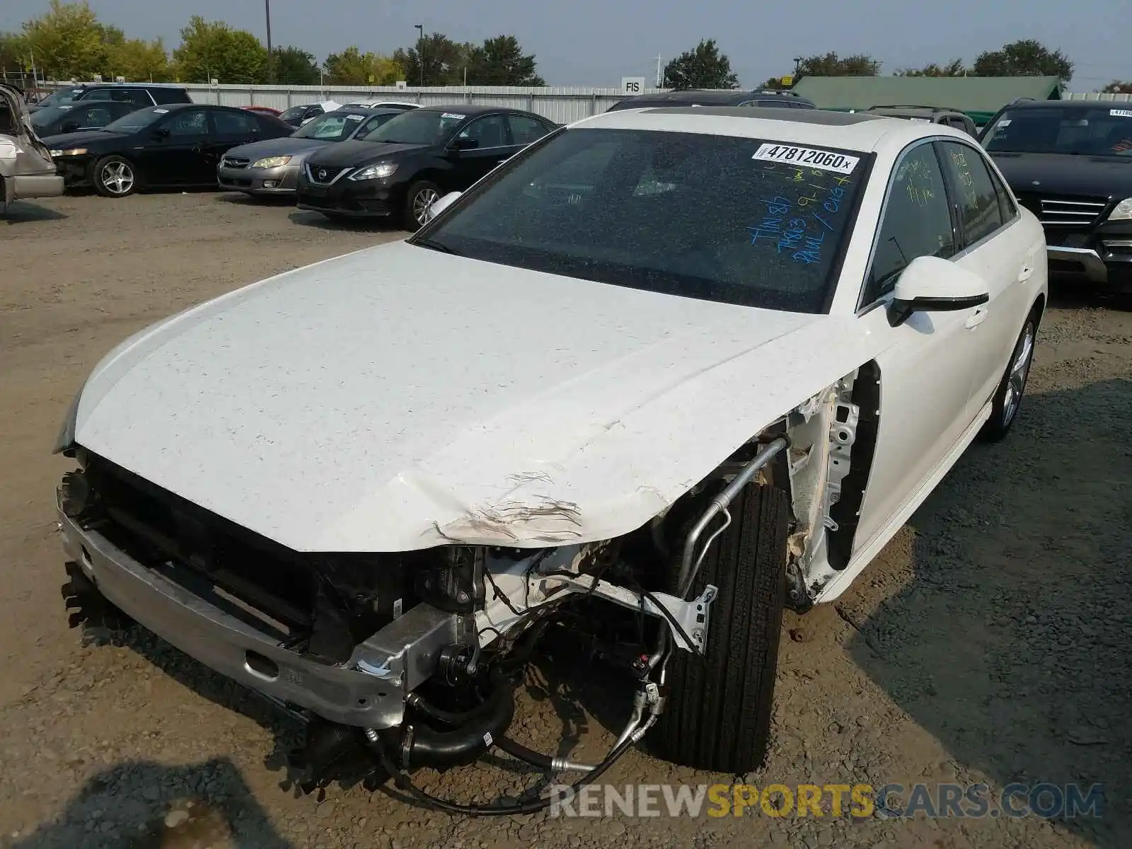 2 Photograph of a damaged car WAUDNAF49LN008508 AUDI A4 2020