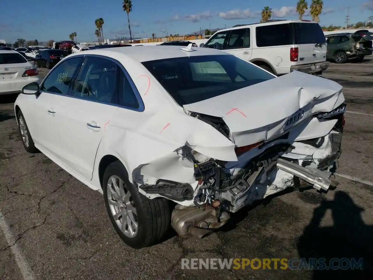 3 Photograph of a damaged car WAUGMAF48LA038462 AUDI A4 2020