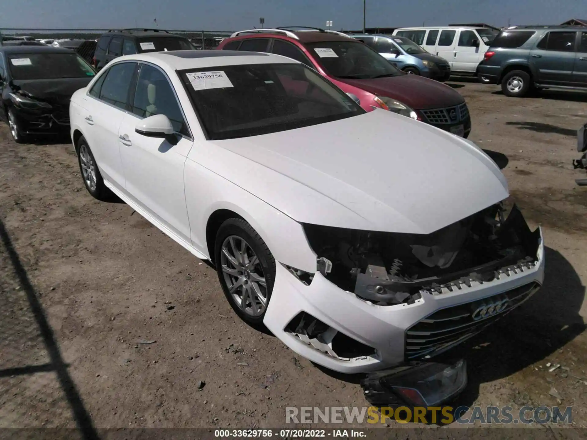 1 Photograph of a damaged car WAUGMAF48LN012405 AUDI A4 2020