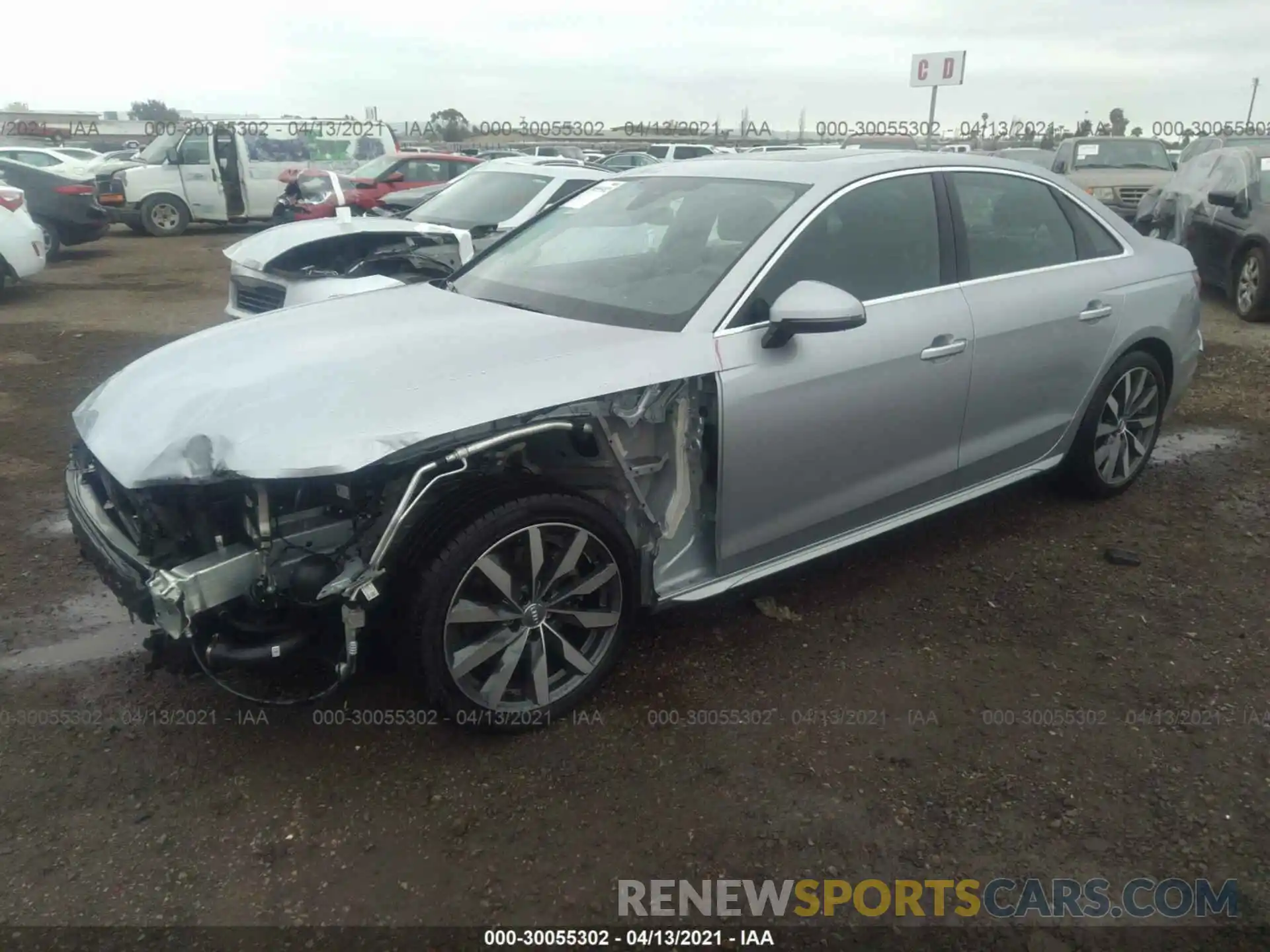 2 Photograph of a damaged car WAUHMAF4XLA062086 AUDI A4 2020