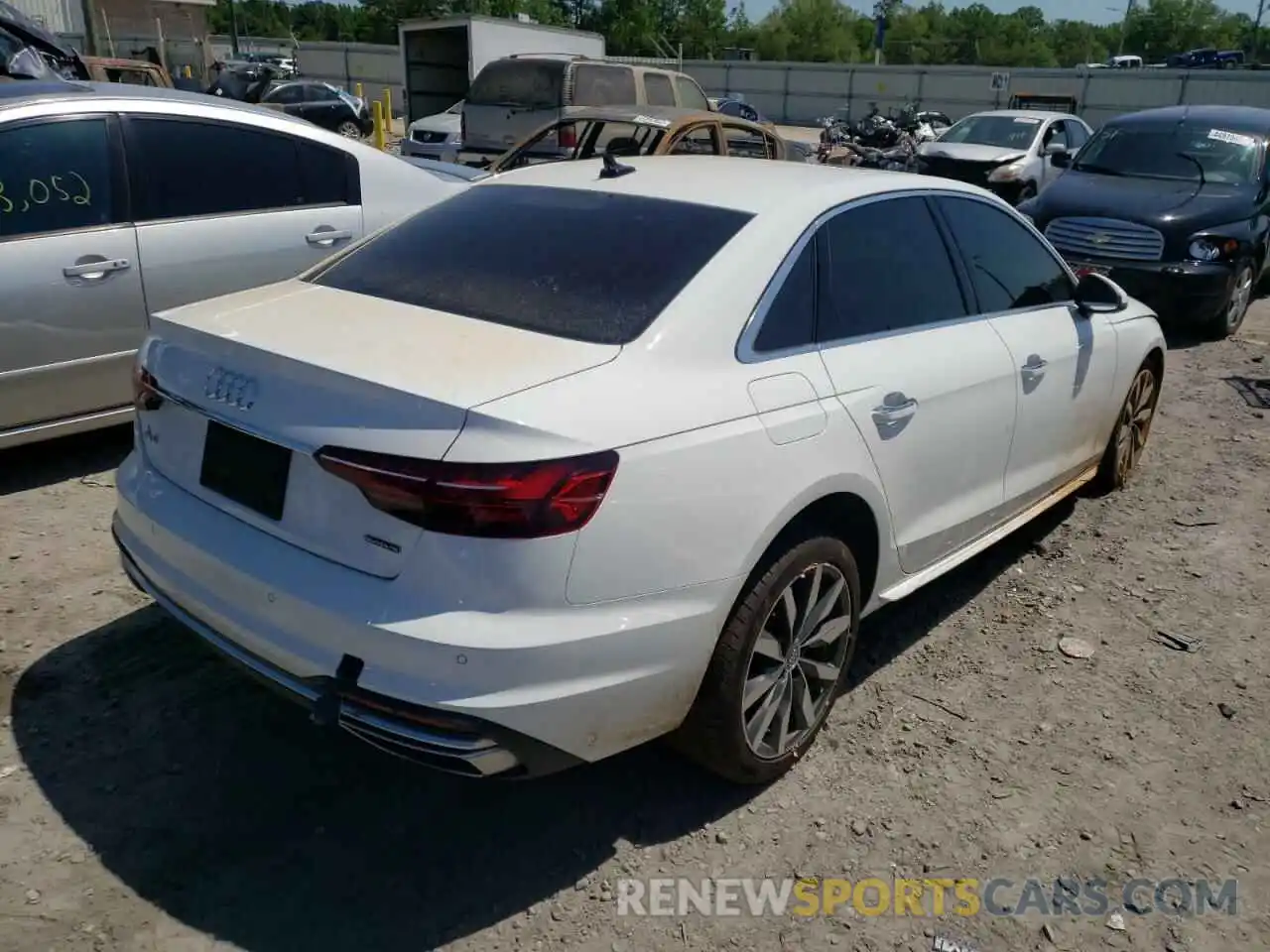 4 Photograph of a damaged car WAUABAF41MA028336 AUDI A4 2021