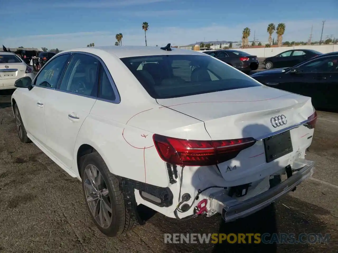 3 Photograph of a damaged car WAUABAF42MN006970 AUDI A4 2021