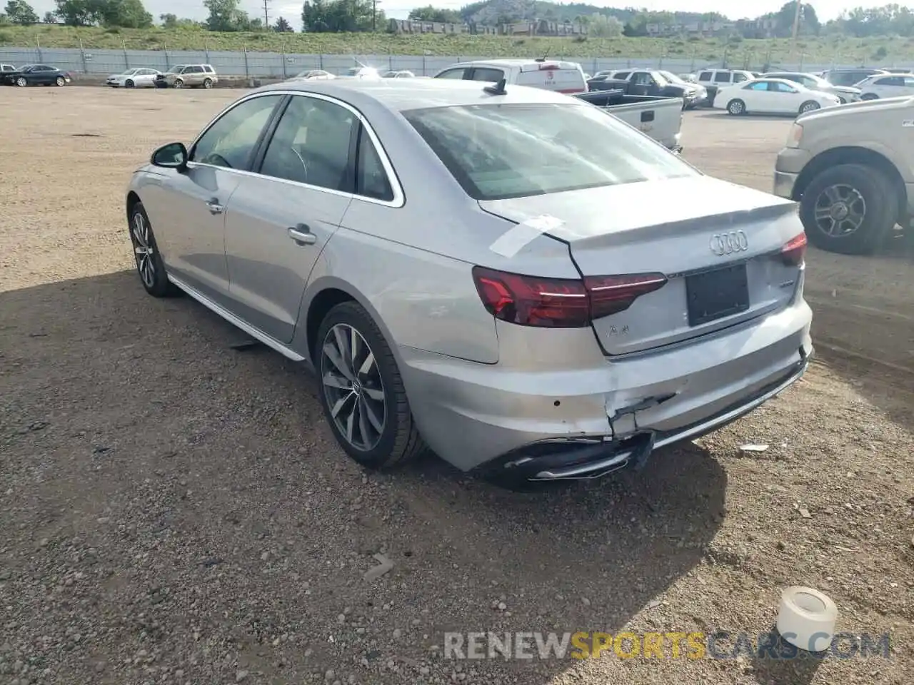 3 Photograph of a damaged car WAUABAF45MA029781 AUDI A4 2021