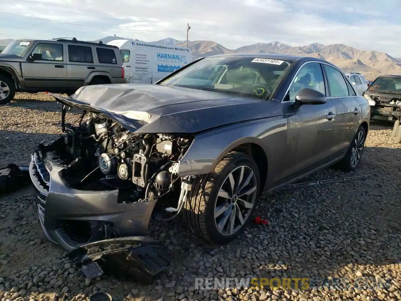 2 Photograph of a damaged car WAUBBAF44MN012712 AUDI A4 2021