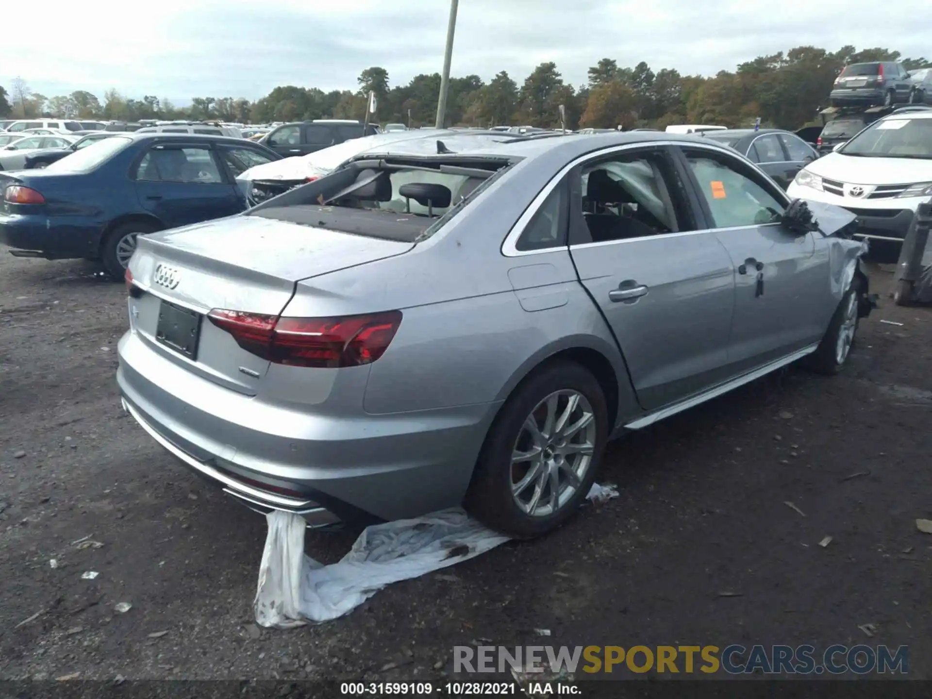 4 Фотография поврежденного автомобиля WAUABAF45MN004596 AUDI A4 SEDAN 2021