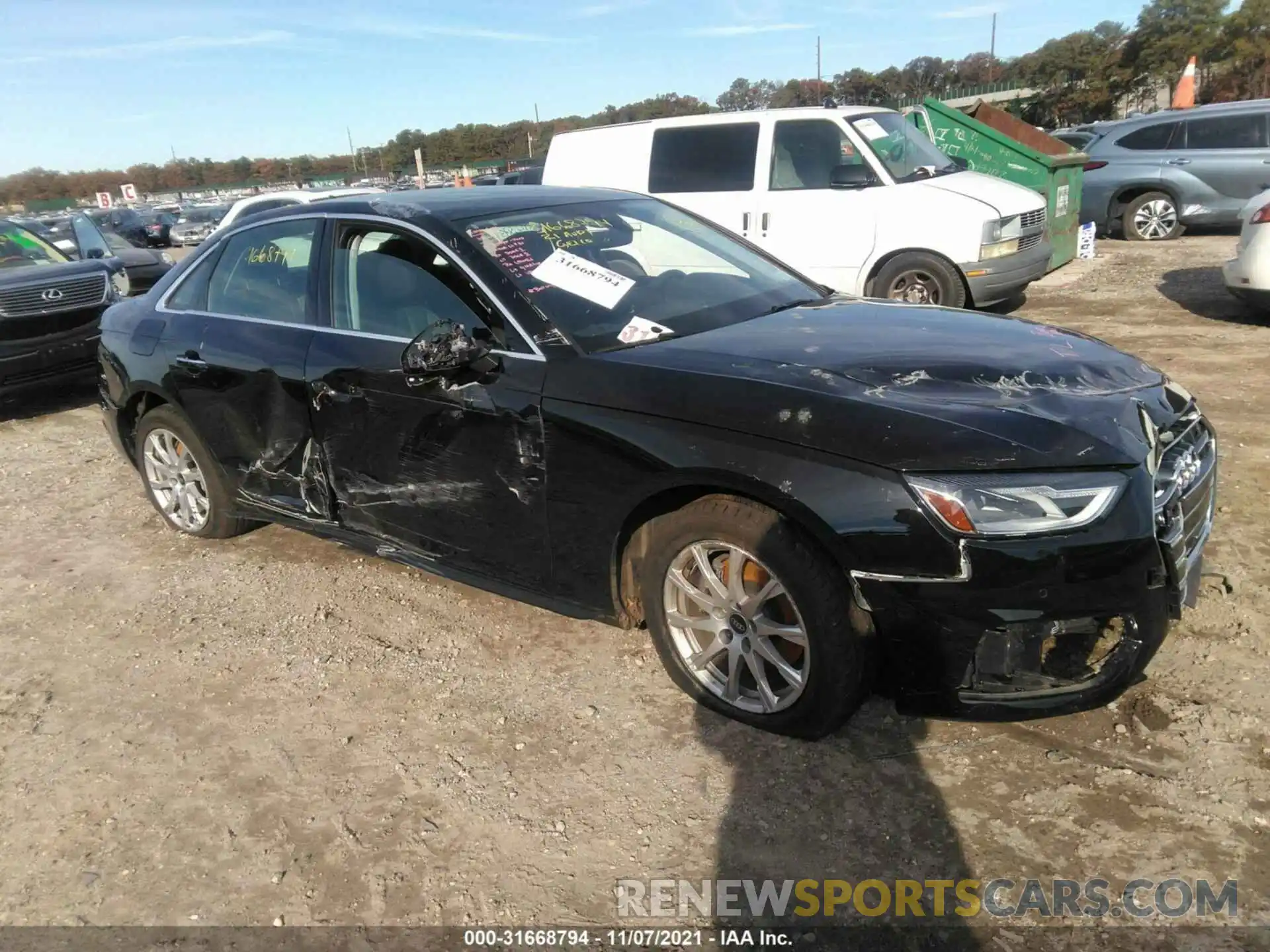 1 Photograph of a damaged car WAUABAF4XMN009857 AUDI A4 SEDAN 2021