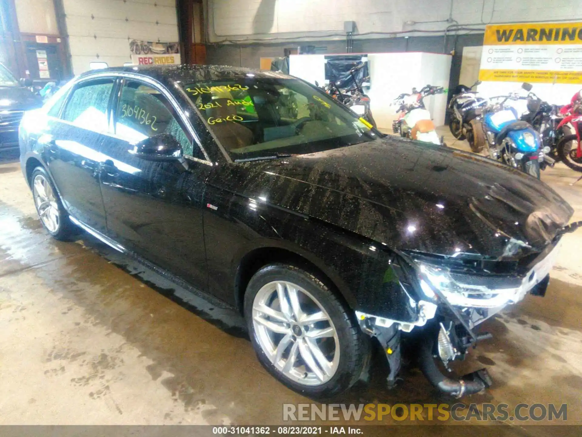 1 Photograph of a damaged car WAUDAAF49MA055963 AUDI A4 SEDAN 2021