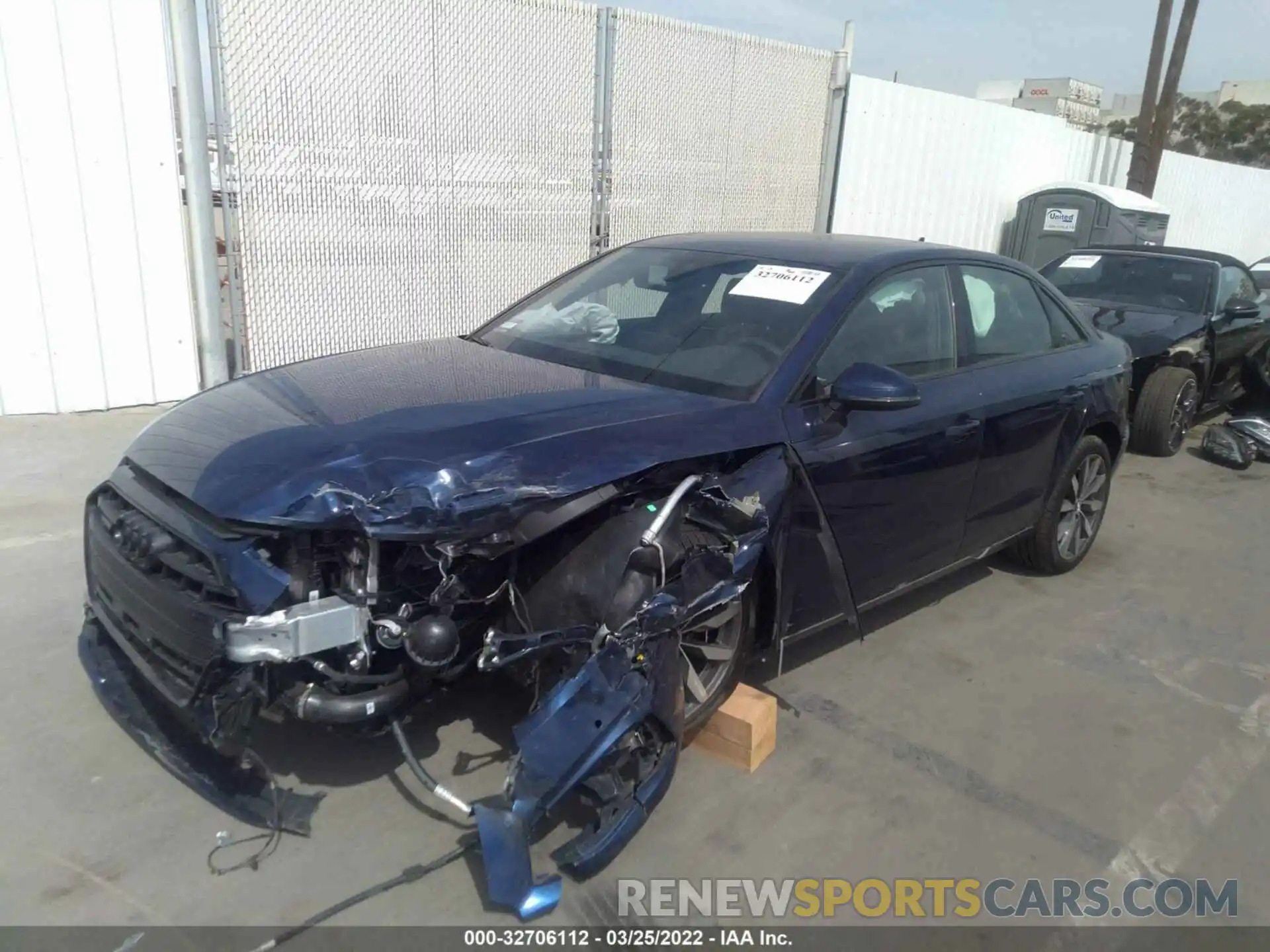 2 Photograph of a damaged car WAUBBAF49NA006610 AUDI A4 SEDAN 2022