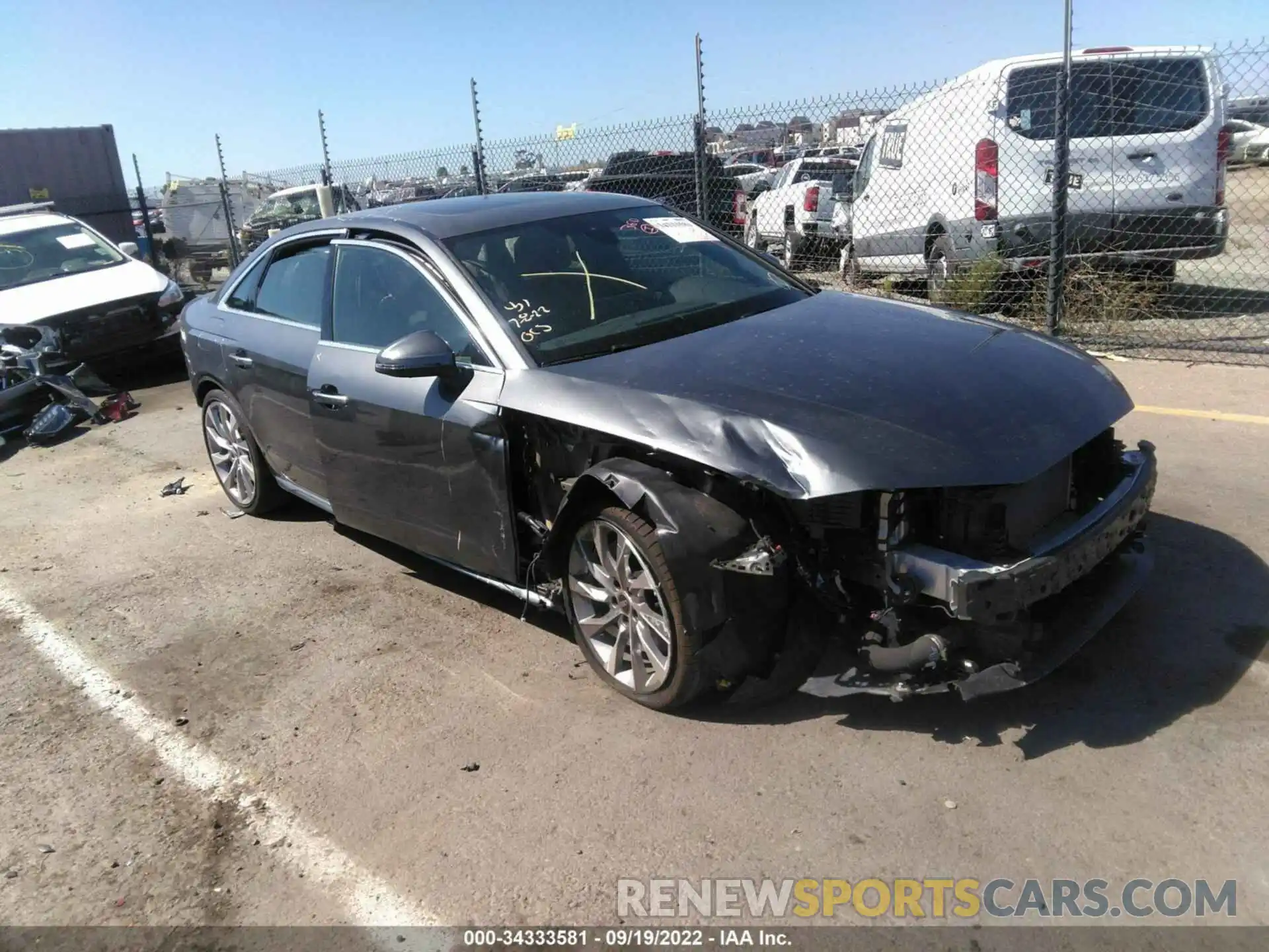 1 Photograph of a damaged car WAUEAAF47NN007621 AUDI A4 SEDAN 2022