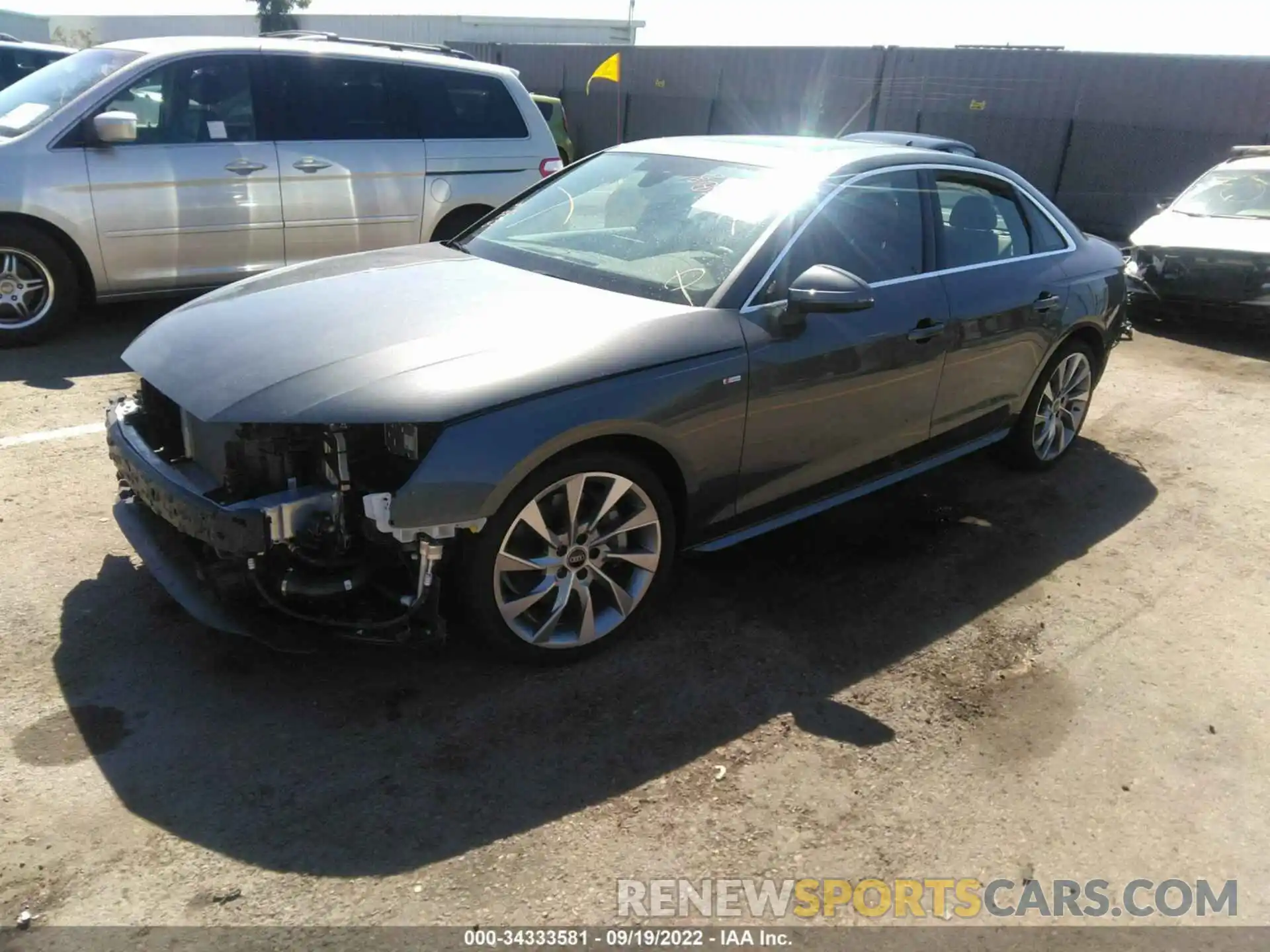 2 Photograph of a damaged car WAUEAAF47NN007621 AUDI A4 SEDAN 2022