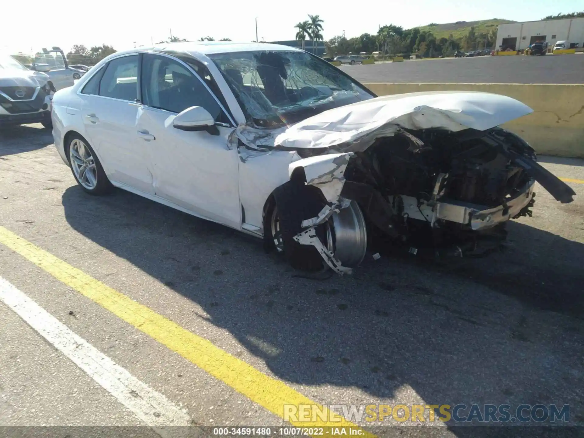 1 Photograph of a damaged car WAUEAAF49NN009855 AUDI A4 SEDAN 2022