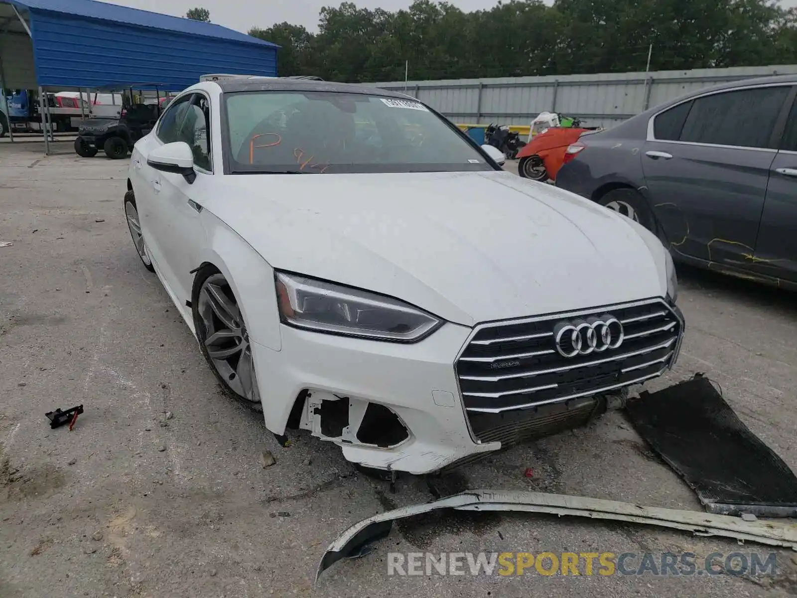 1 Photograph of a damaged car WAUANCF59KA063893 AUDI A5 2019