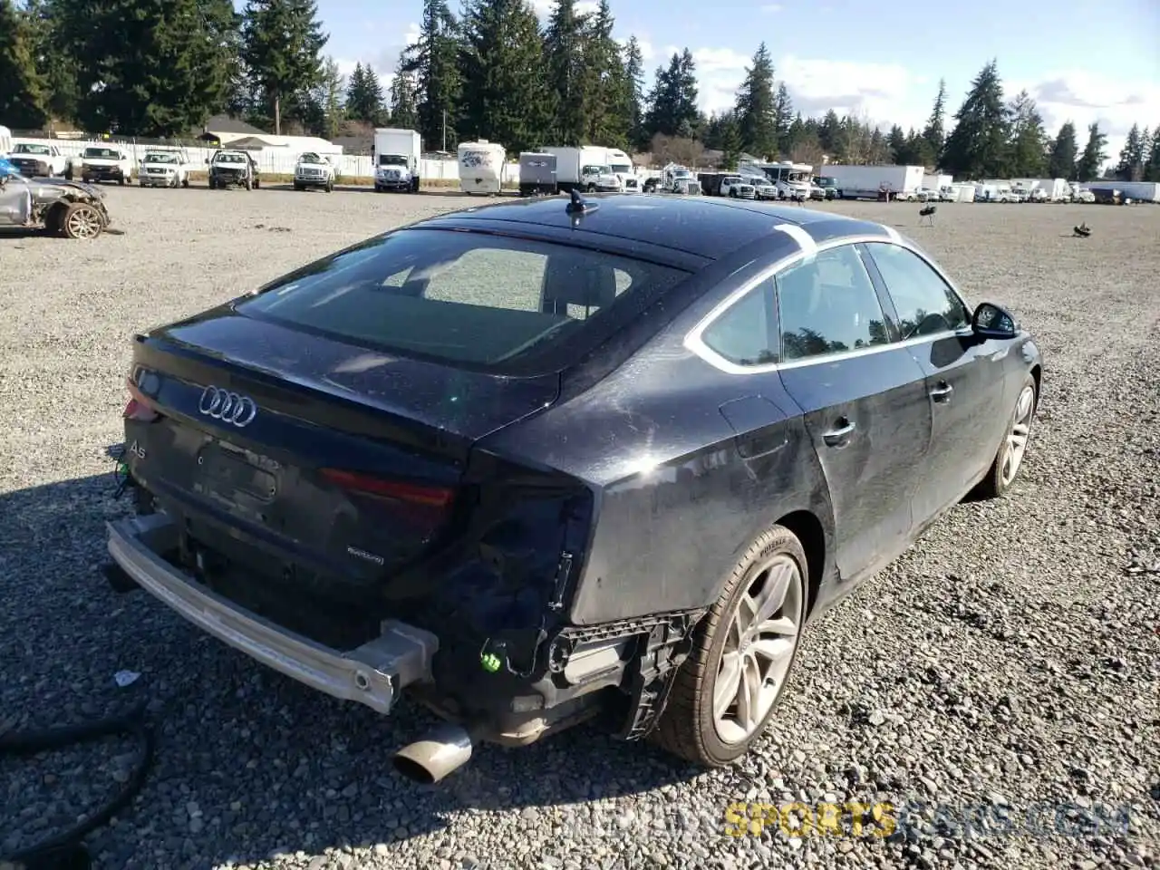 4 Photograph of a damaged car WAUANCF5XKA063224 AUDI A5 2019