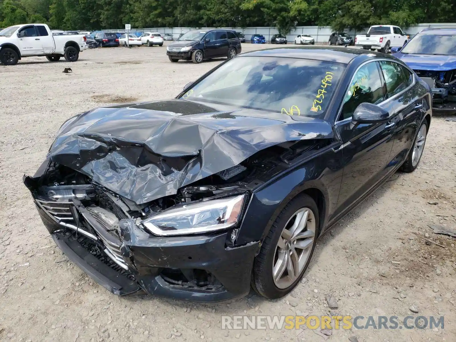 2 Photograph of a damaged car WAUBNCF58KA079314 AUDI A5 2019