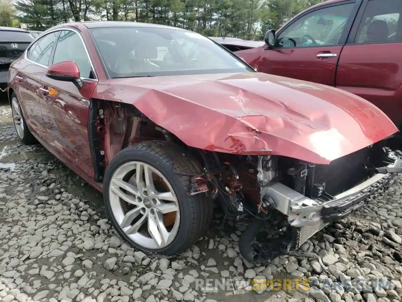 1 Photograph of a damaged car WAUBNDF55KA048575 AUDI A5 2019