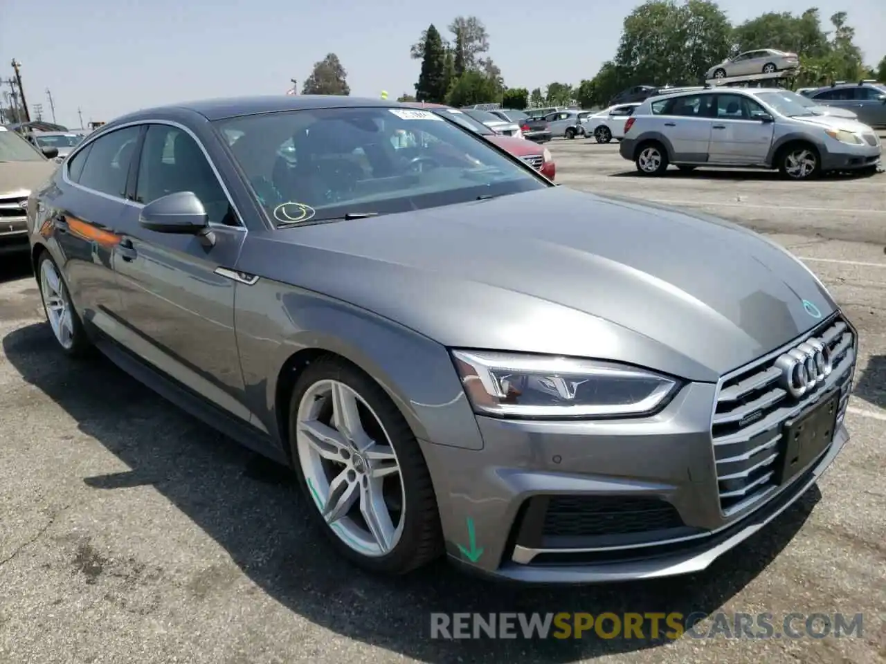 1 Photograph of a damaged car WAUENCF50KA043548 AUDI A5 2019