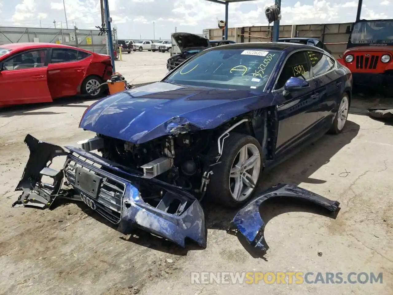 2 Photograph of a damaged car WAUENCF53KA071375 AUDI A5 2019