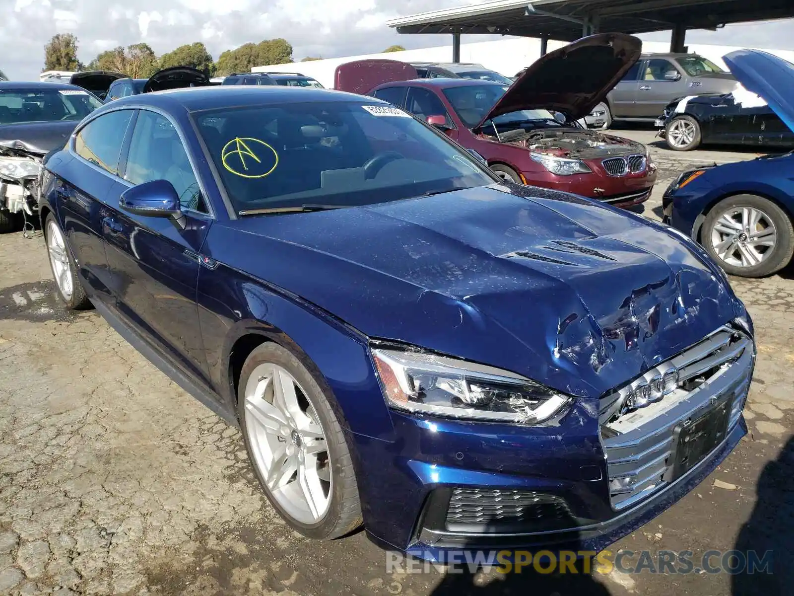 1 Photograph of a damaged car WAUENCF55KA082765 AUDI A5 2019