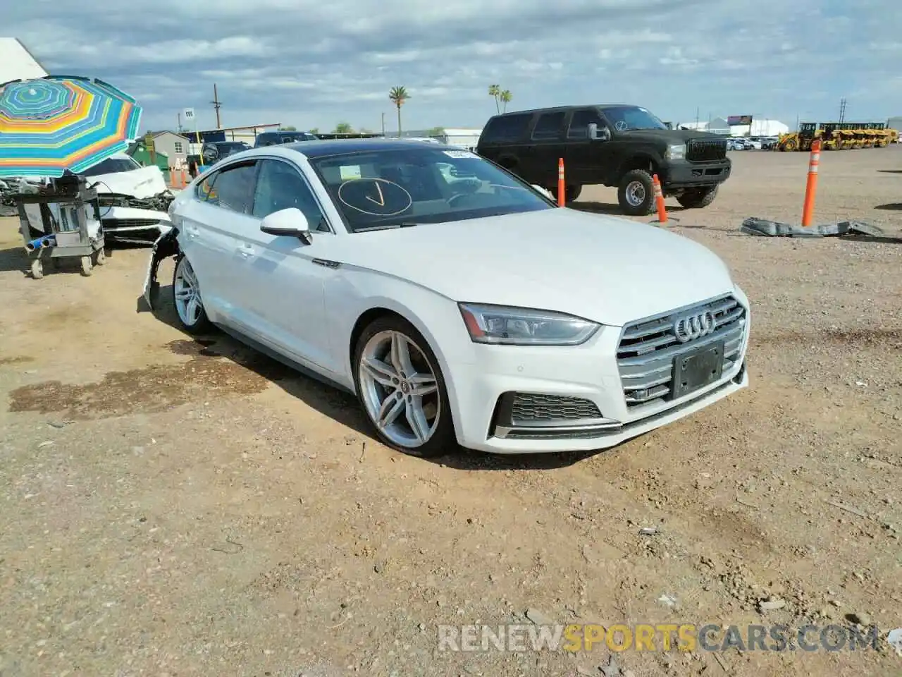 1 Photograph of a damaged car WAUENCF56KA066347 AUDI A5 2019