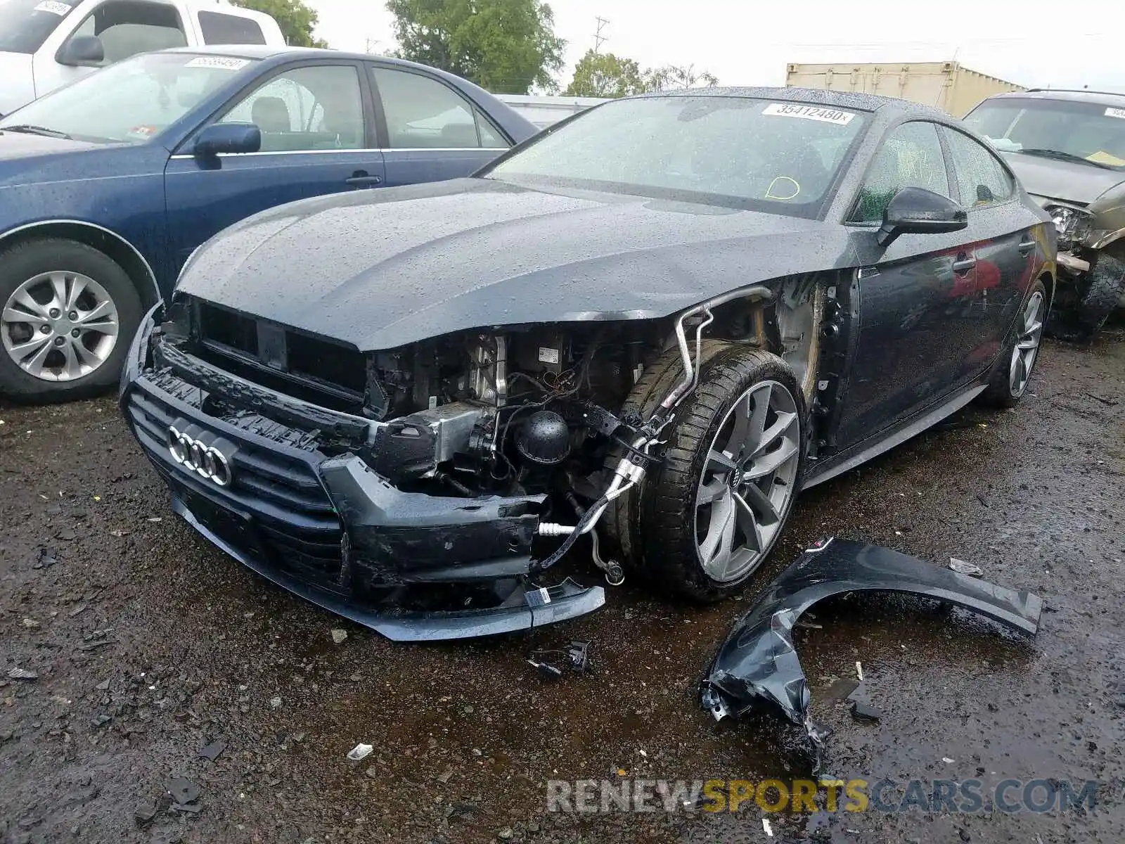 2 Photograph of a damaged car WAUENCF57KA040081 AUDI A5 2019