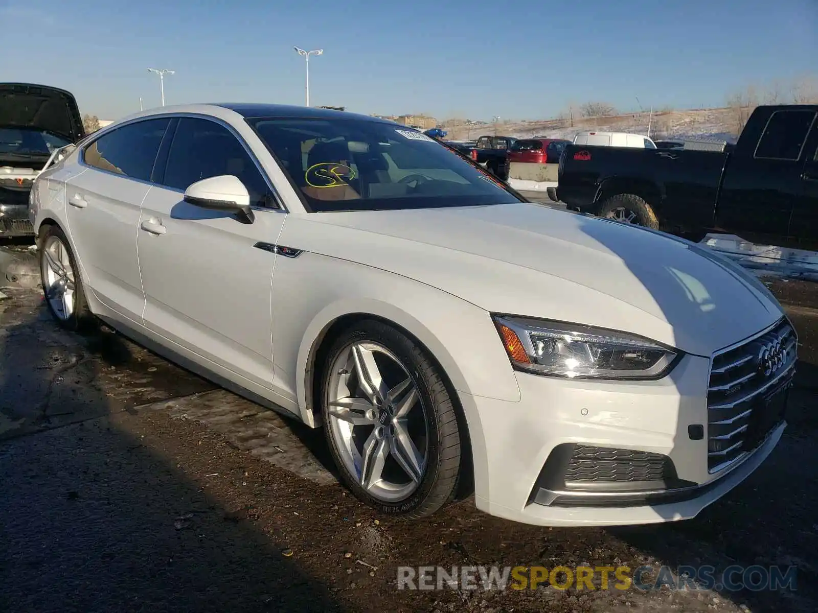 1 Photograph of a damaged car WAUENCF59KA023797 AUDI A5 2019