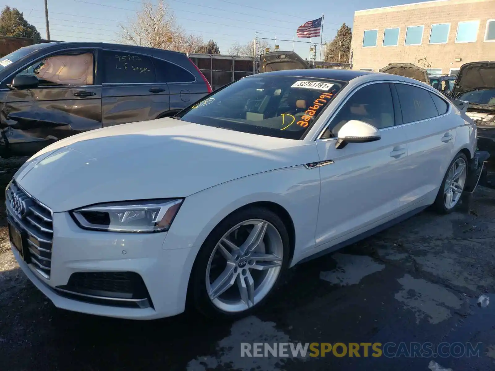 2 Photograph of a damaged car WAUENCF59KA023797 AUDI A5 2019